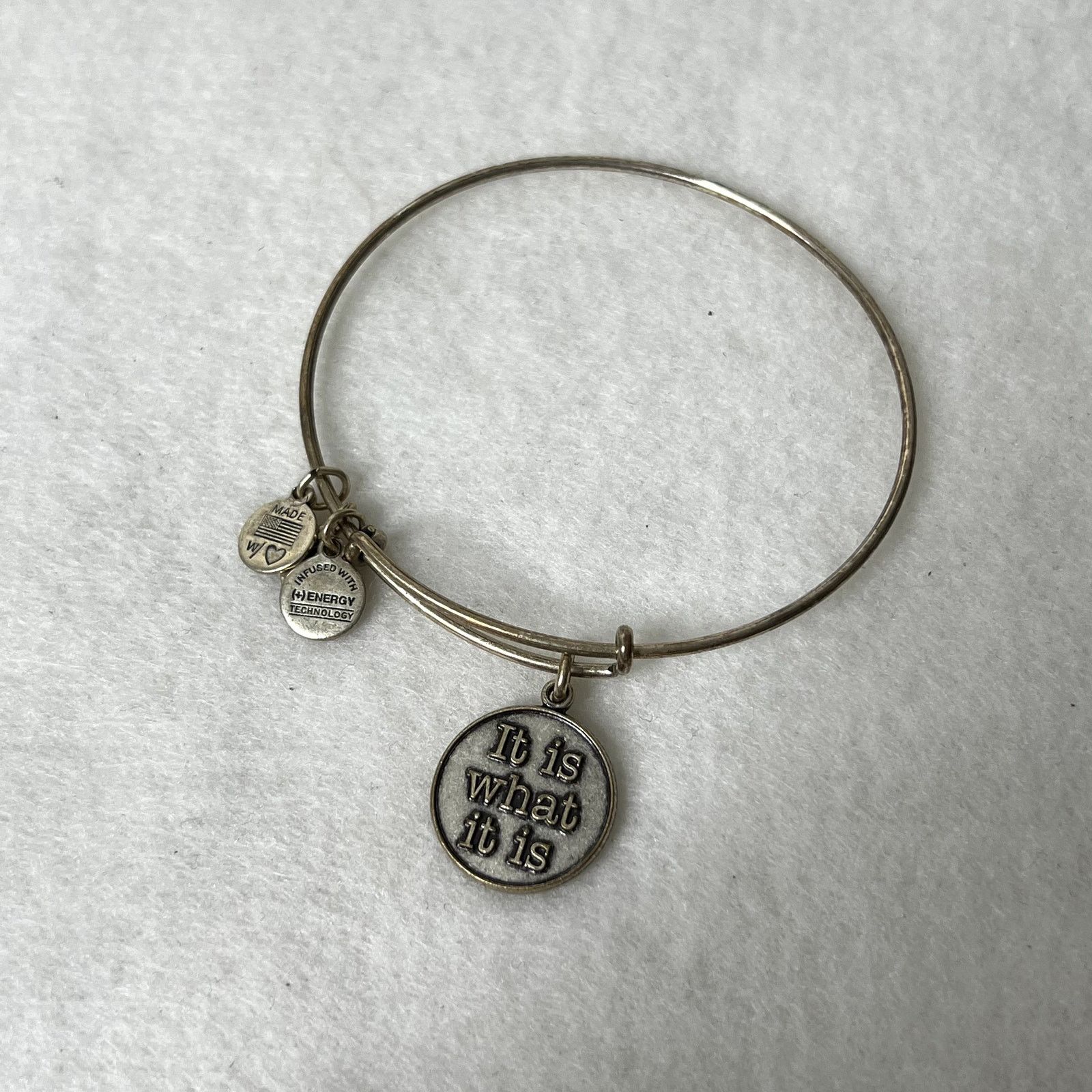 Other Alex and Ani Silver It Is What It Is Charm Bangle Bracelet Size ONE SIZE - 2 Thumbnail