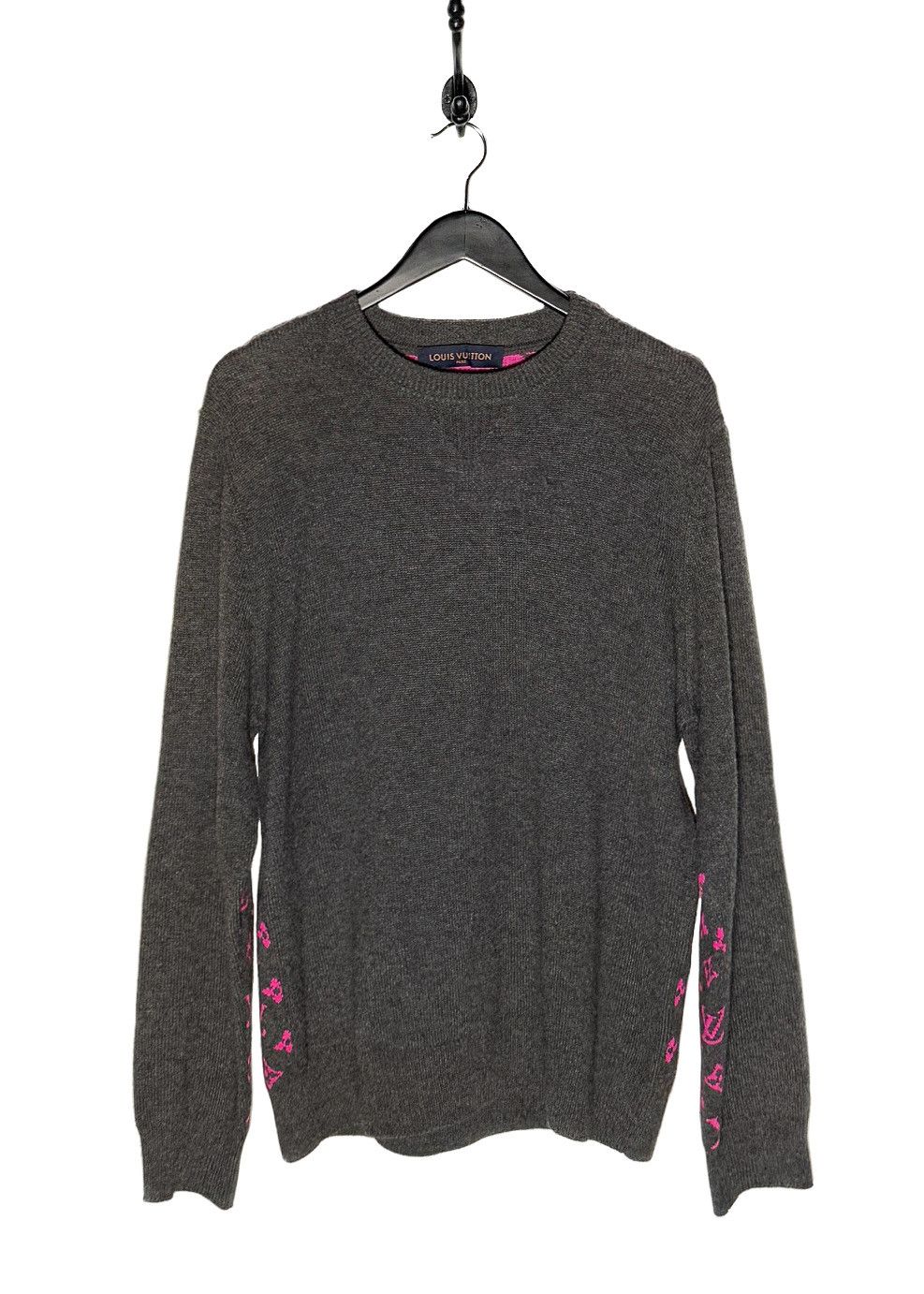 Louis Vuitton Louis Vuitton FW18 Grey Cashmere Pink Monogram Sweater Size US XL / EU 56 / 4 - 2 Thumbnail