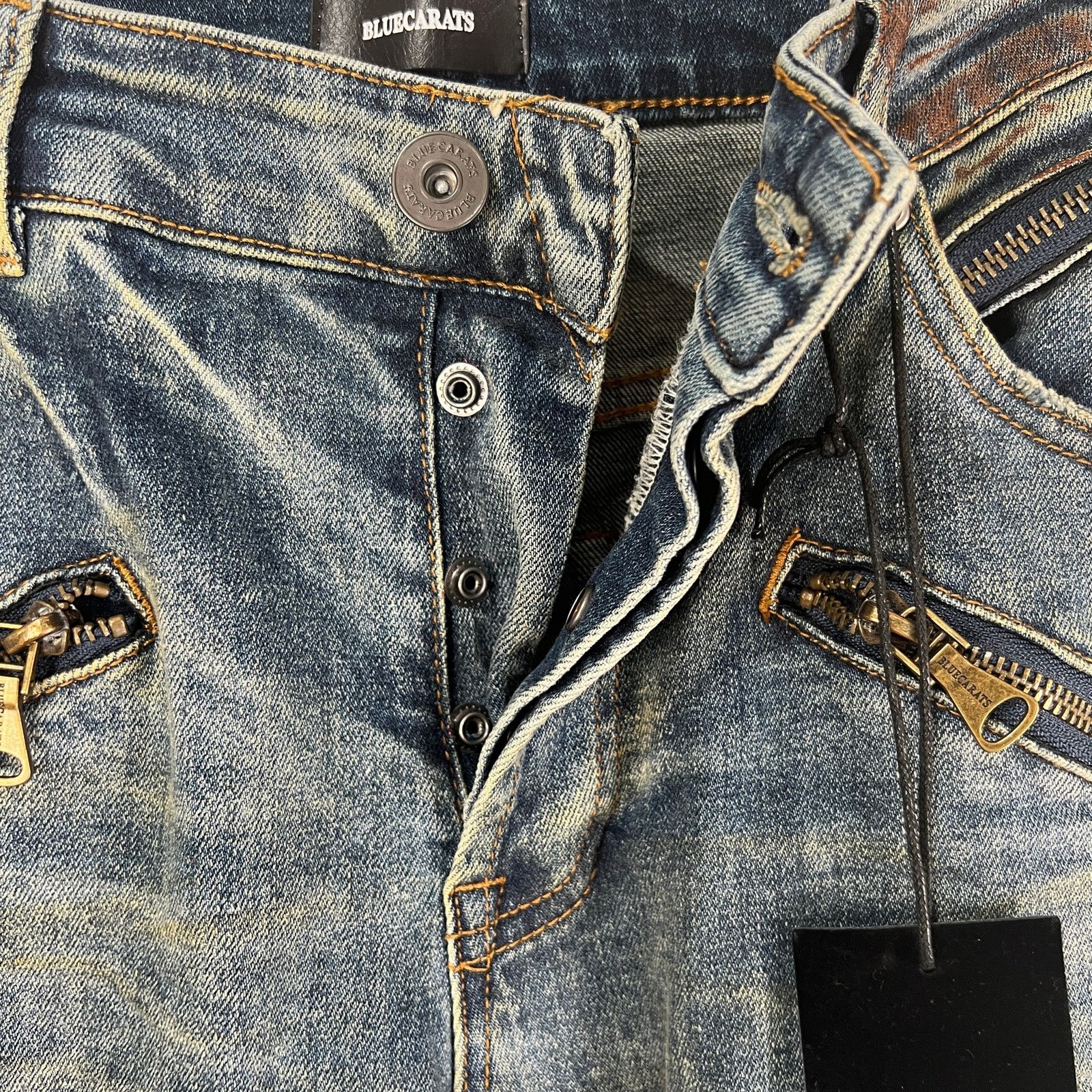 Other Bluecarats Spade Slim Fit Cargo Pockets Jeans Distressed Size US 33 - 4 Thumbnail