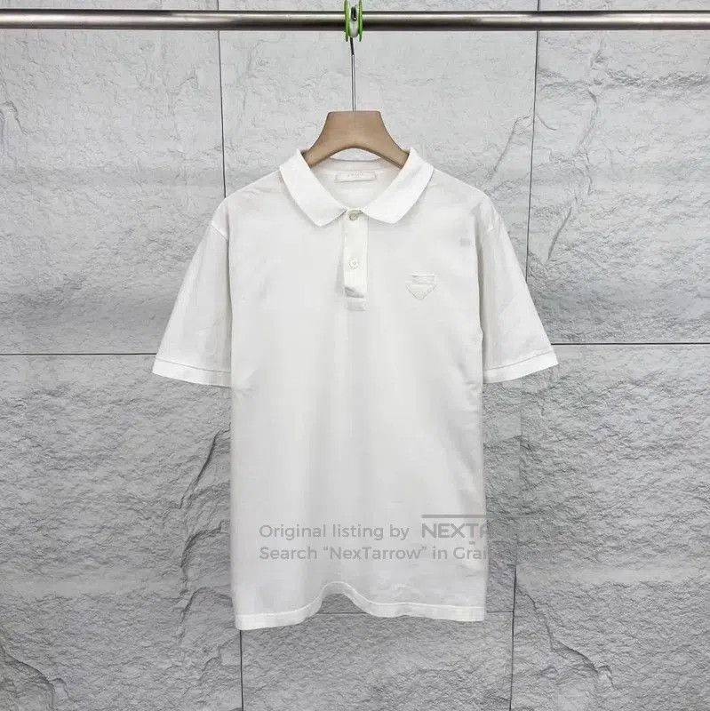 Prada Prada White Cotton Men’s Polo Shirt. Size US M / EU 48-50 / 2 - 1 Thumbnail