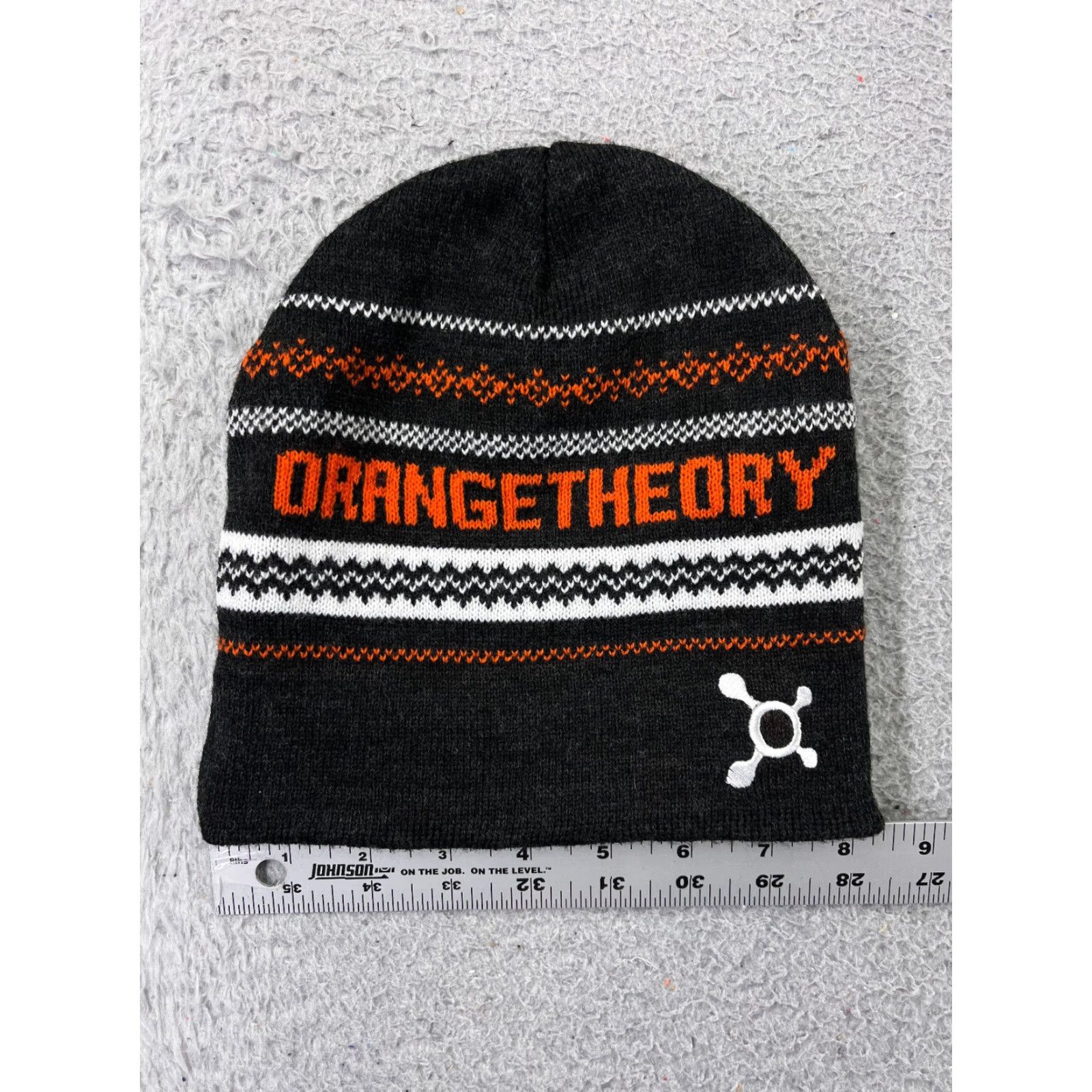 Theory Orange Theory Fitness Beanie Toque Adult One Size Gray Knit Embroidered Acrylic Hat/Beanie (Unisex) Size ONE SIZE - 2 Thumbnail