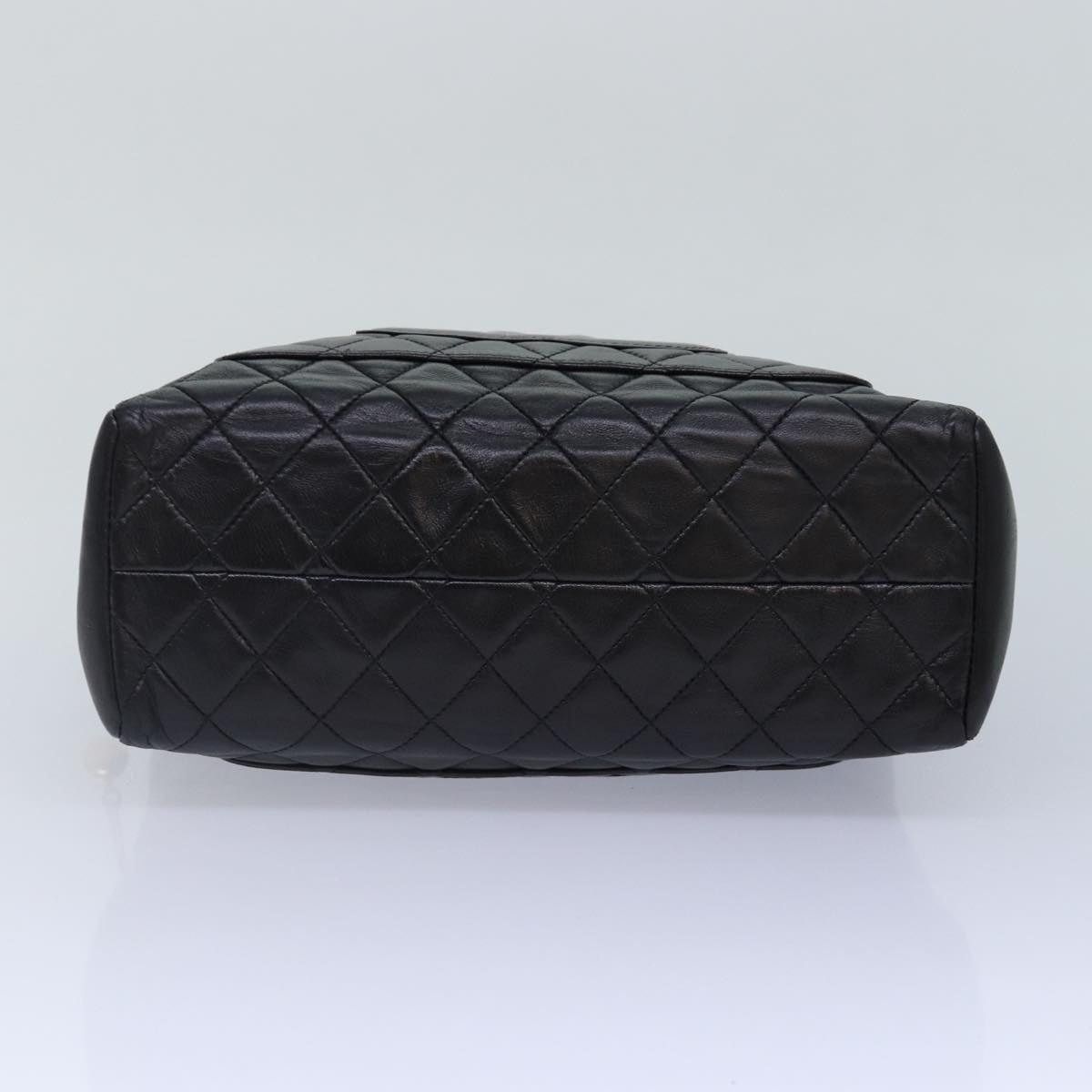 Chanel CHANEL Matelasse Coco Mark Hand Bag Lamb Skin Black Gold CC Size ONE SIZE - 9 Thumbnail