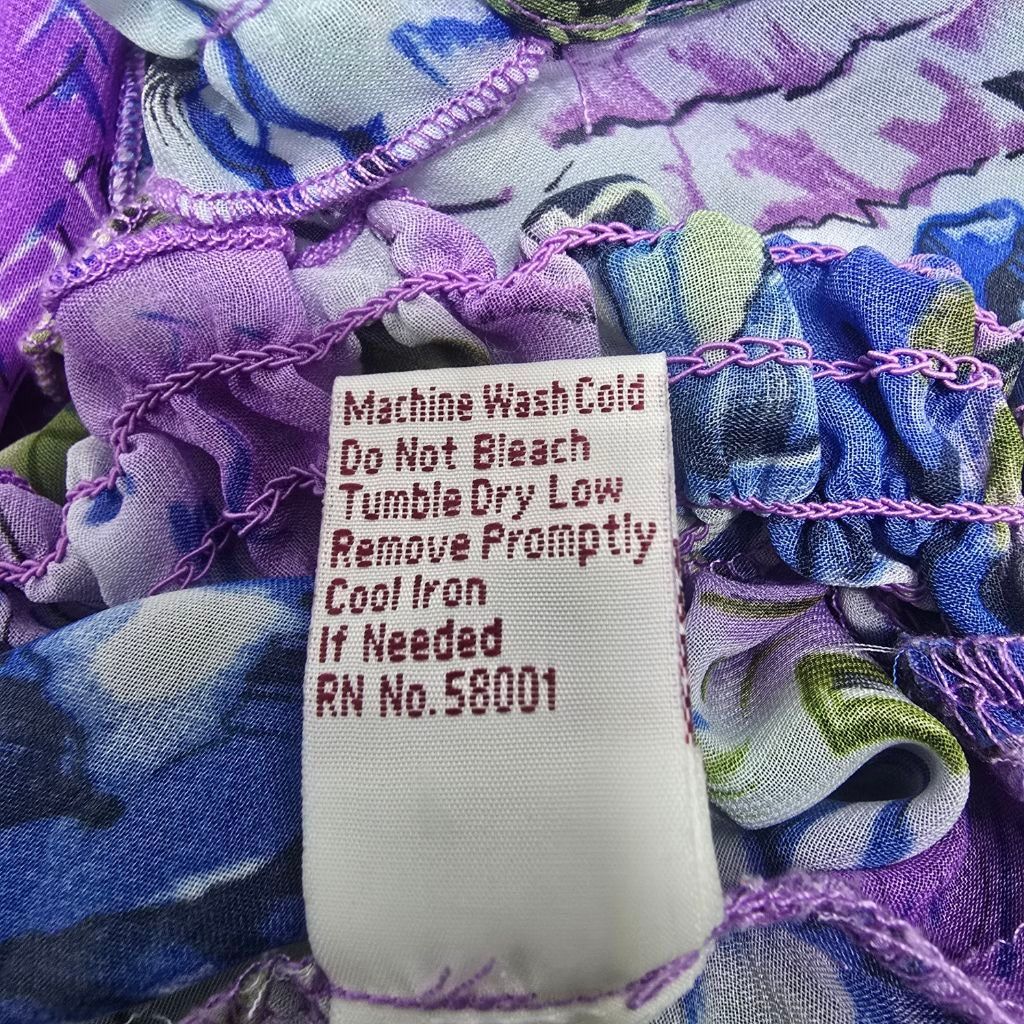 The Unbranded Brand Women's Joanna's Plus 1X Purple Green Abstract Blouse Size XL / US 12-14 / IT 48-50 - 9 Thumbnail