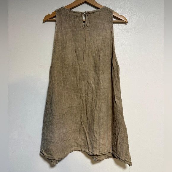 Zara Zara Linen Sleeveless Tunic Top Beige Size XL Size XL / US 12-14 / IT 48-50 - 4 Thumbnail