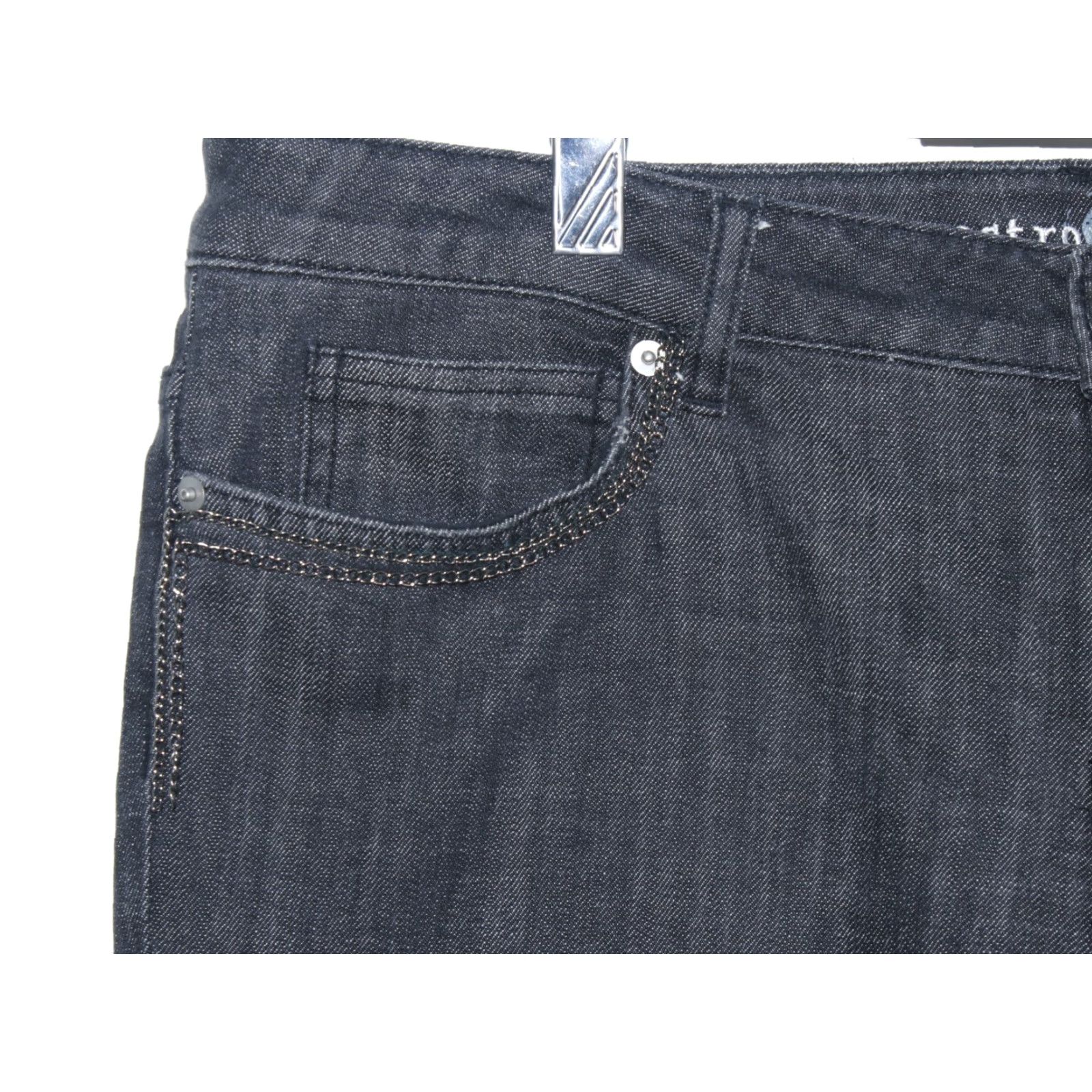Denime Apostrophe Jeans Black Premium Denim Women's 14 36x32 Dark Washed Straight High Rise 32 Inseam Size 36" / US 14 / IT 50 - 4 Thumbnail