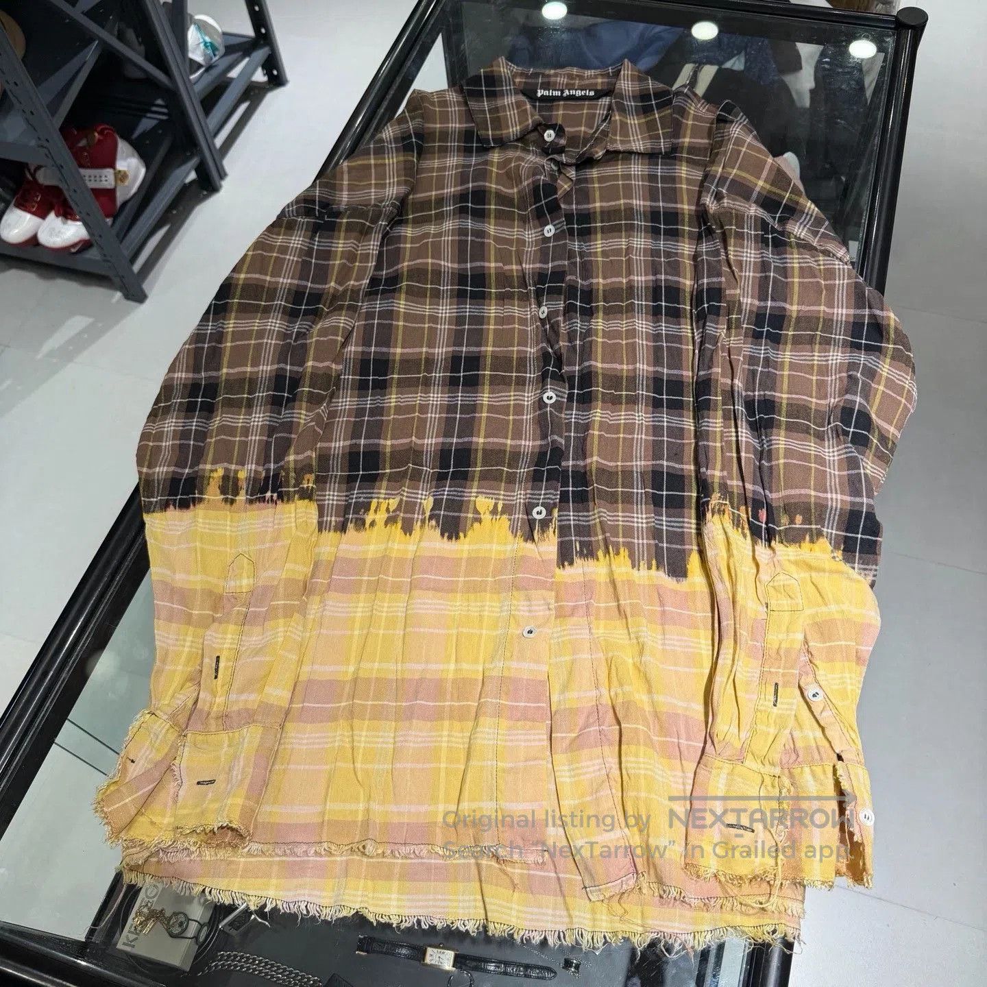 Palm Angels Palm Angels SS21 Bleached Logo Plaid Shirt. Size US M / EU 48-50 / 2 - 1 Thumbnail