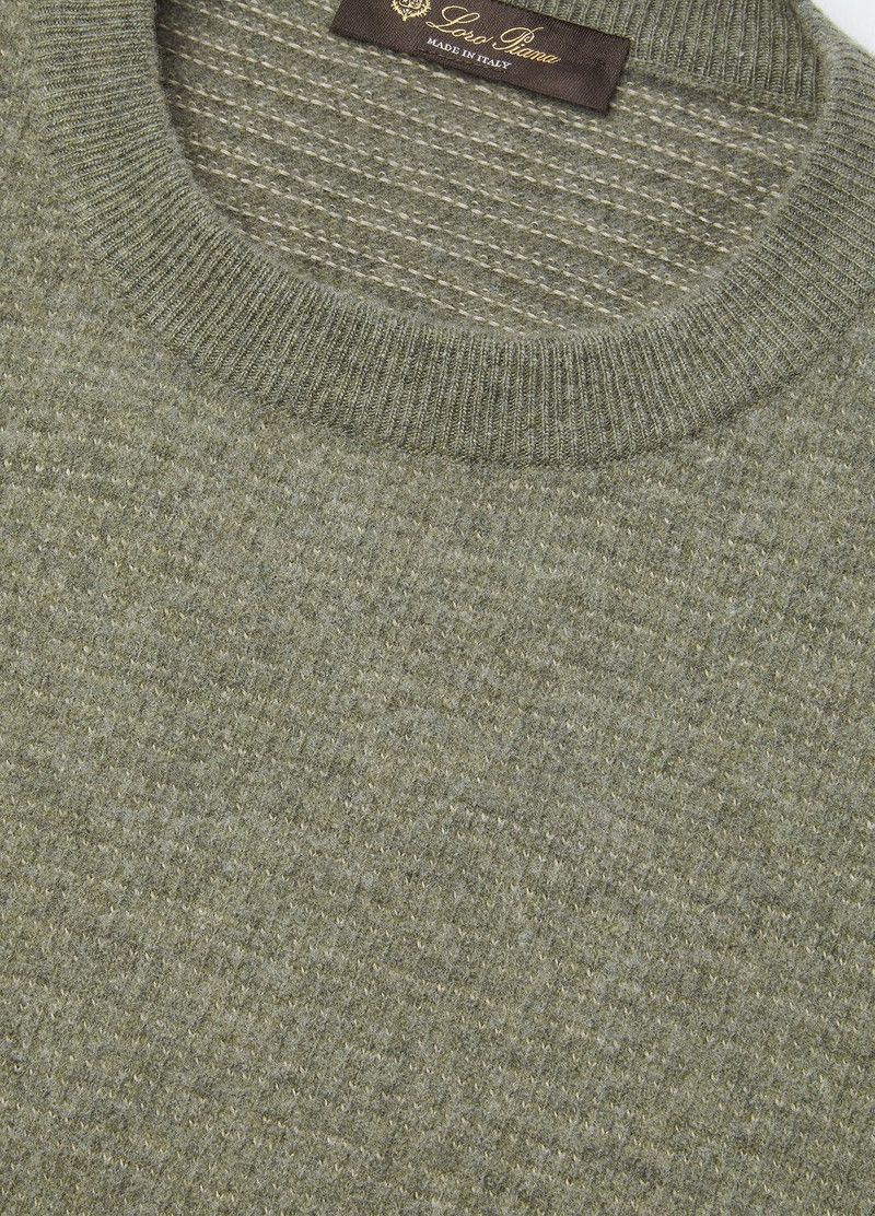 Loro Piana o1w1db10226 FAP0890 Oggebbio Crewneck Sweater in Green Size US L / EU 52-54 / 3 - 7 Thumbnail