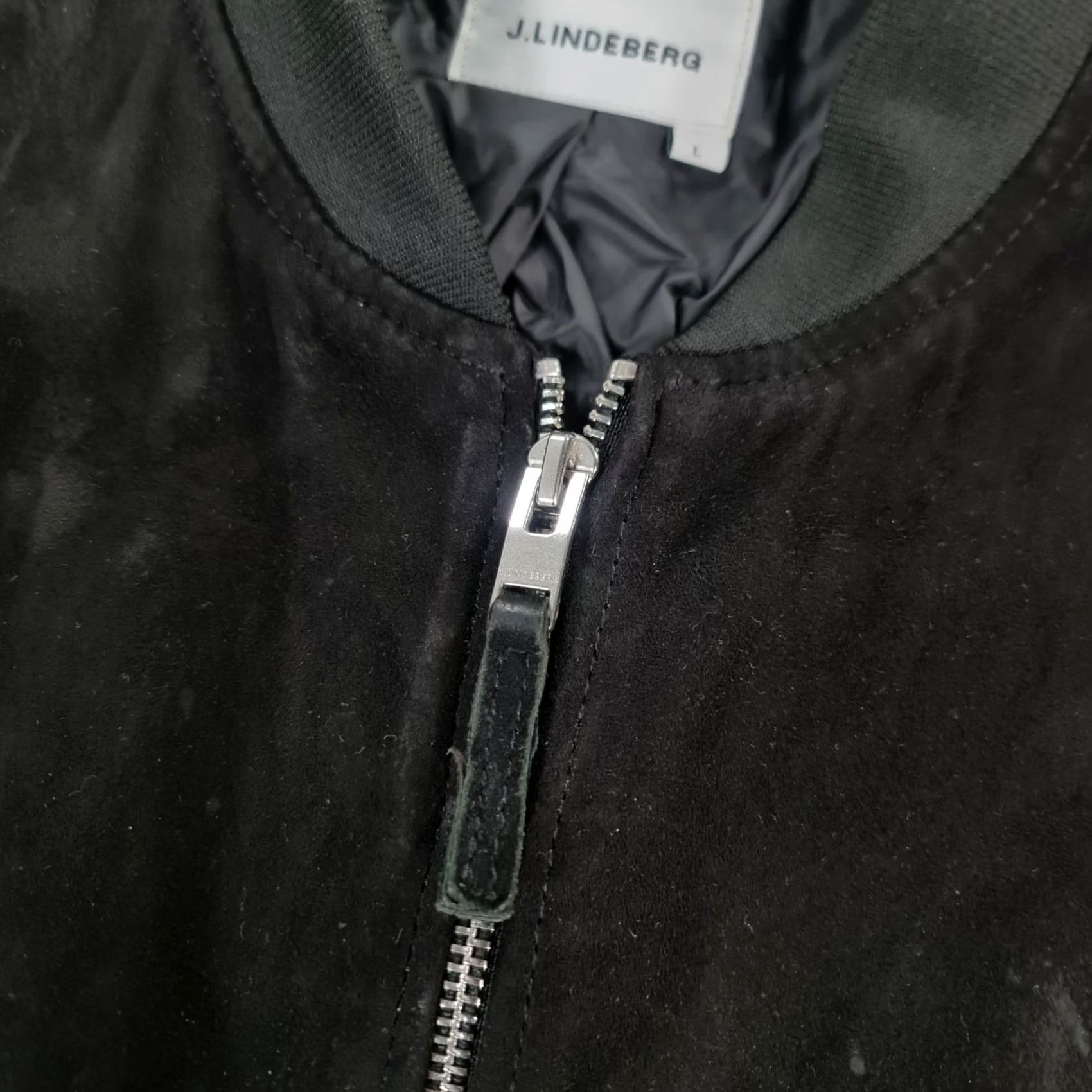 J.Lindeberg J.Lindeberg Mens Jacket Black Large Suede Goat Leather Full Zip Biker Size US L / EU 52-54 / 3 - 3 Thumbnail