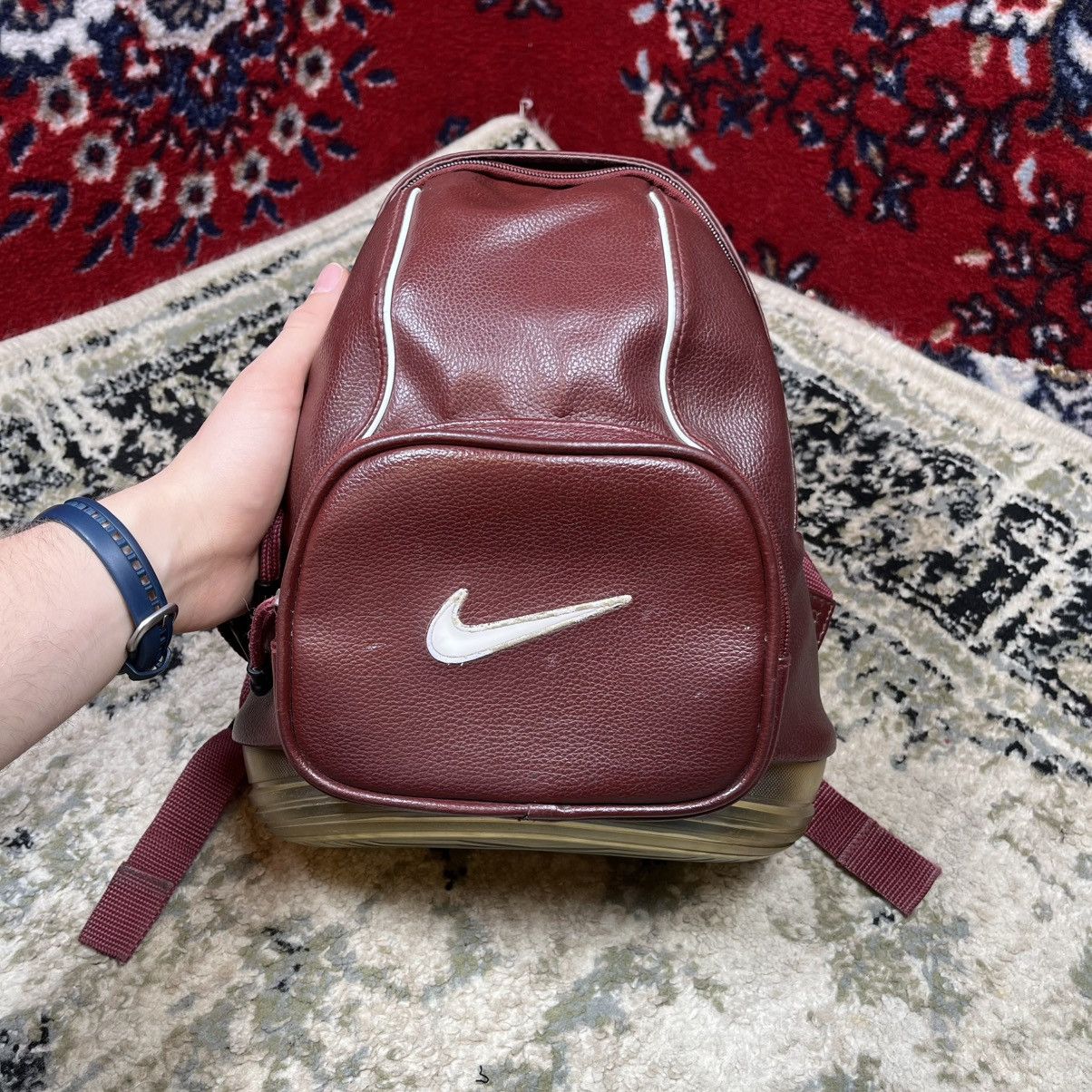 Nike Nike Vintage Mini Backpack Burgundy Wine Sneaker Sole Bottom Size ONE SIZE - 6 Thumbnail
