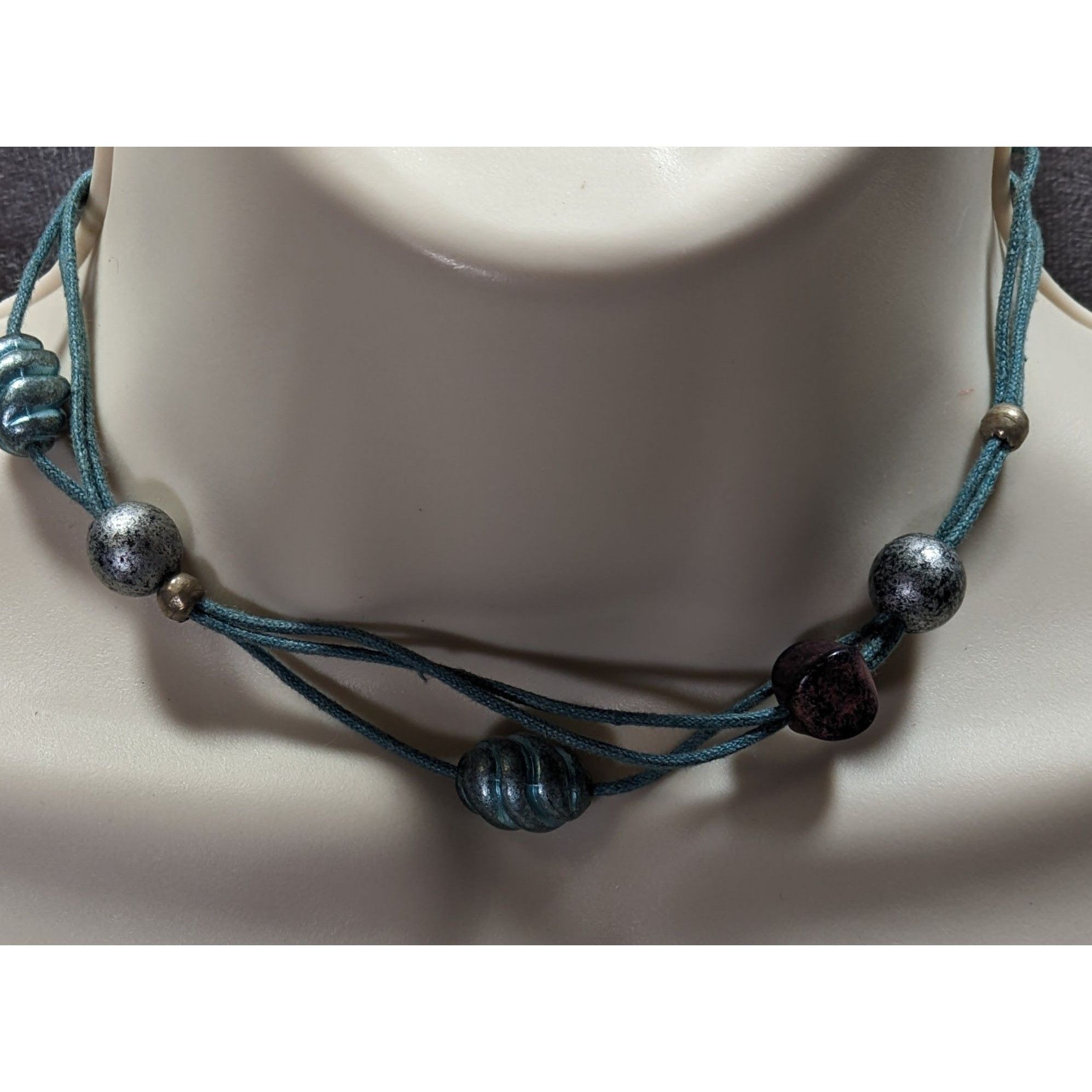 Other Festival Bohemian Beaded Choker With Multicolor Beads On Blu Size ONE SIZE - 3 Thumbnail