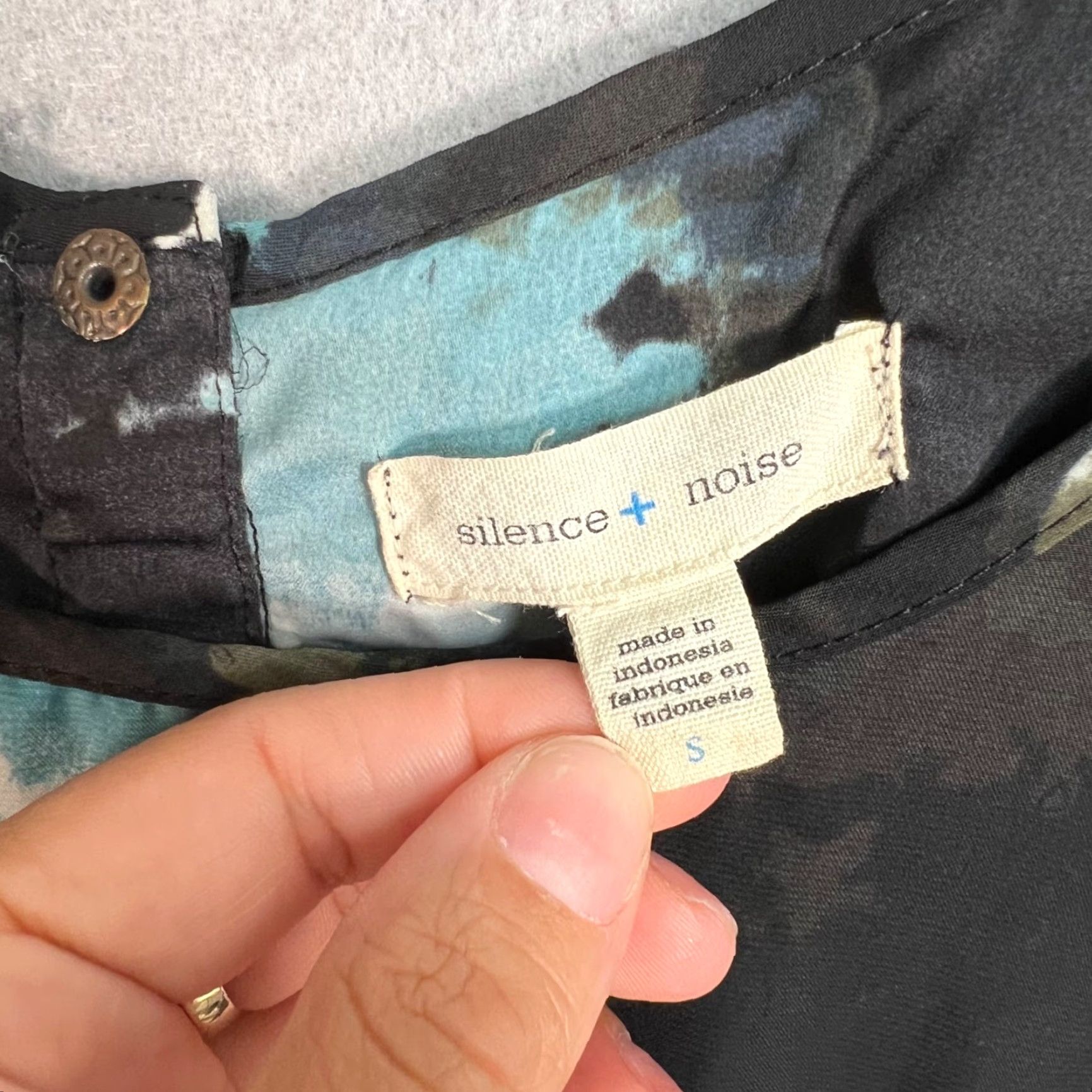 Vintage Silence + Noise Womens Dress Small Black & Blue Abstract Print Size S / US 4 / IT 40 - 3 Thumbnail