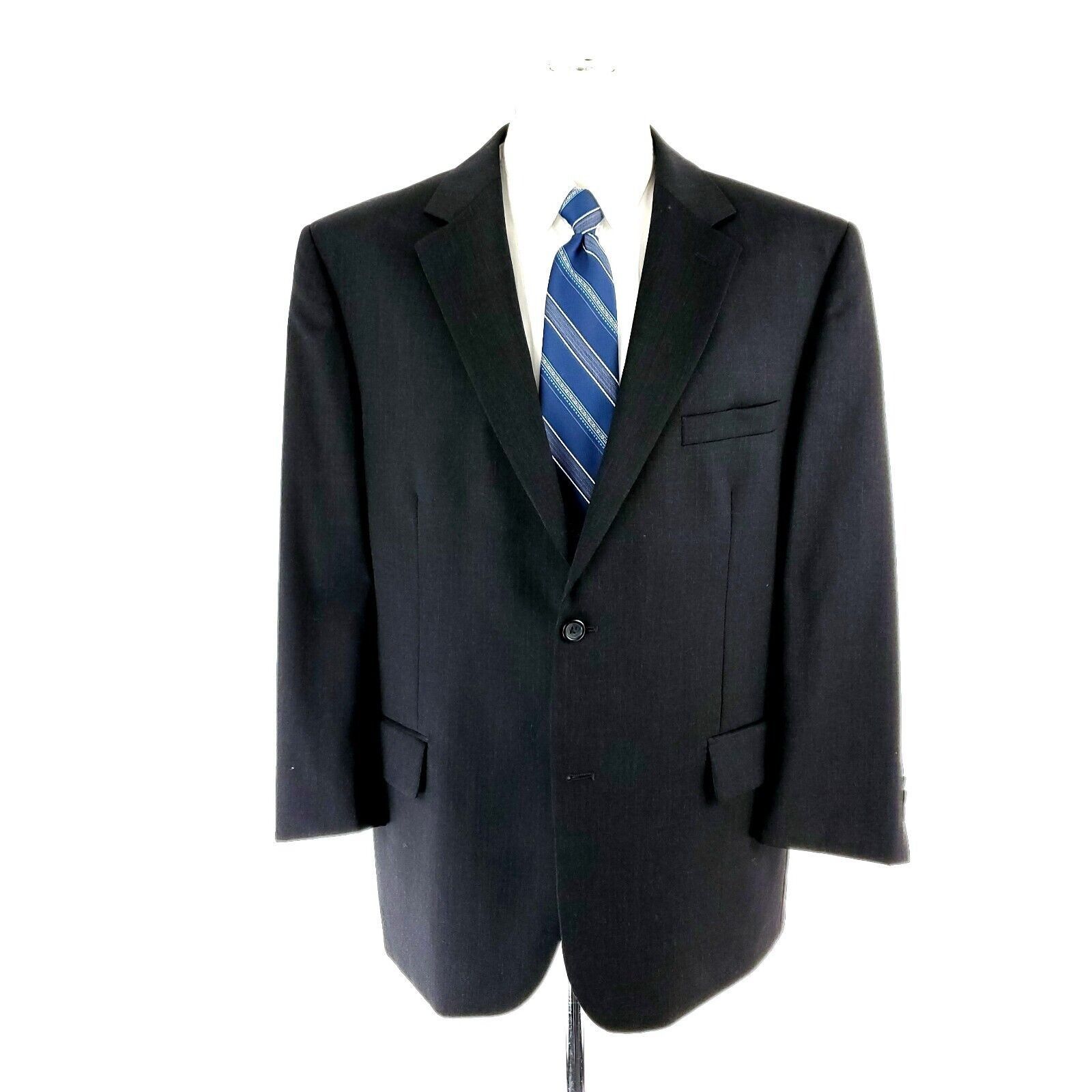 Joseph & Feiss Joseph Feiss Wool 2 Button Suit Jacket 42R Gray Twill Blazer Size 42R - 3 Thumbnail
