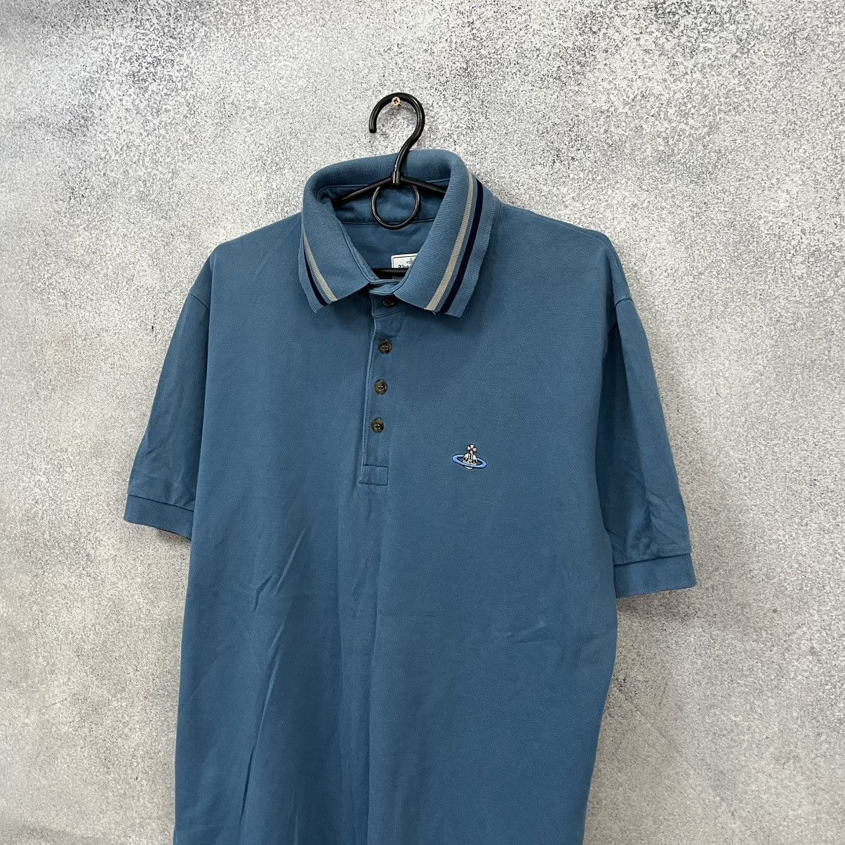Vivienne Westwood Vivienne Westwood Polo T-Shirt Small Orb Logo Blue Size US XL / EU 56 / 4 - 2 Thumbnail