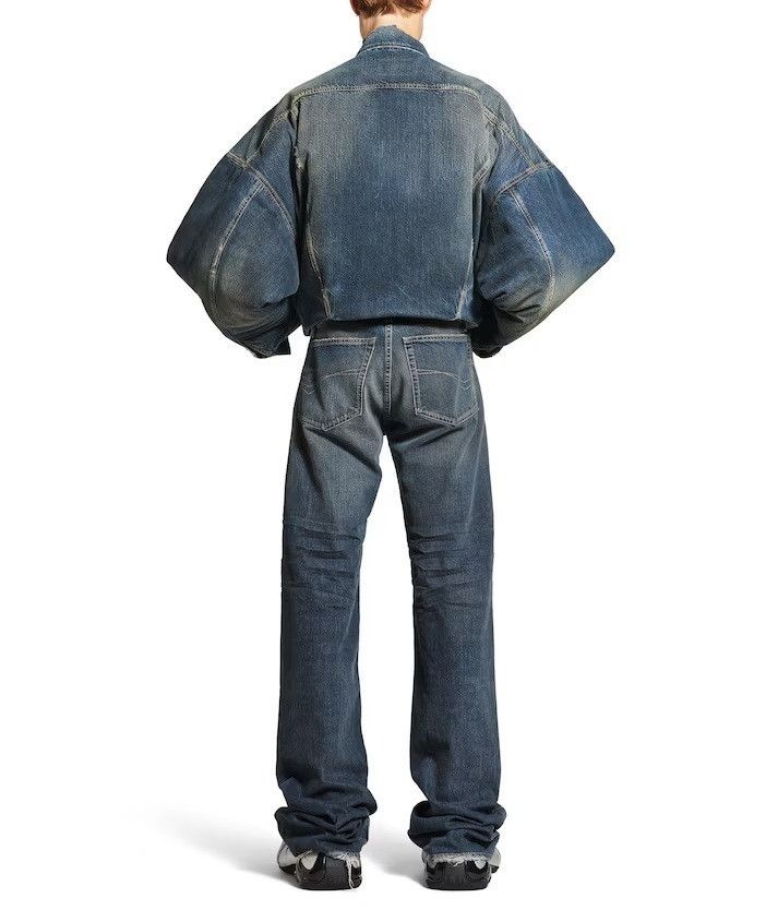 Balenciaga o1tr1nto0526 Fitted Low-Waist Pants in Blue Size US 36 / EU 52 - 4 Thumbnail