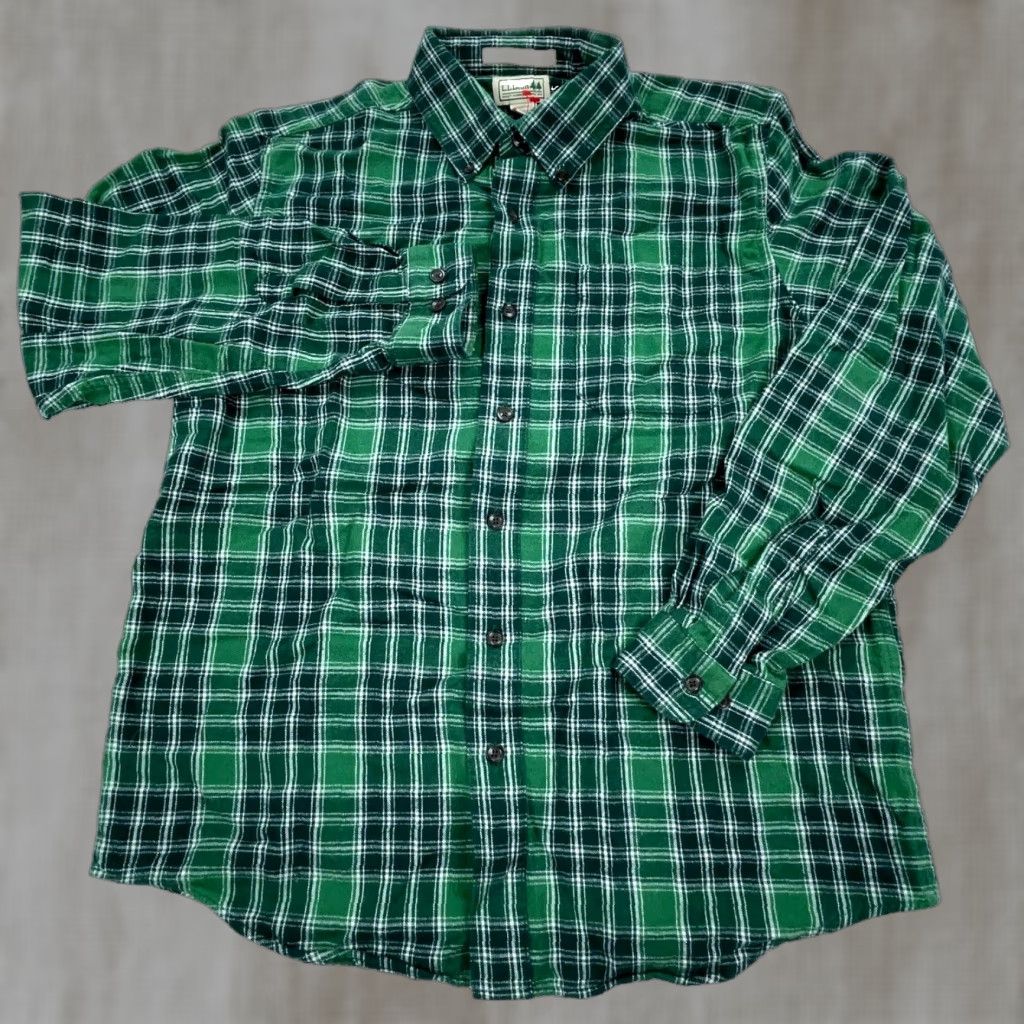 Vintage LL Bean Shirt Men Medium Green Flannel Button Up Plaid Traditional Fit Camp Size US M / EU 48-50 / 2 - 1 Thumbnail