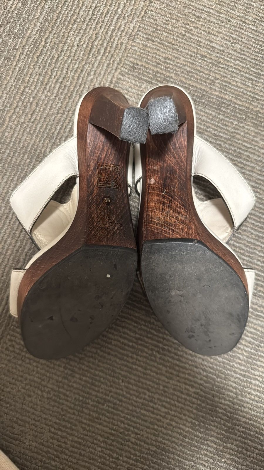 Gucci Guccis white heels Size US 8 / IT 38 - 10 Thumbnail