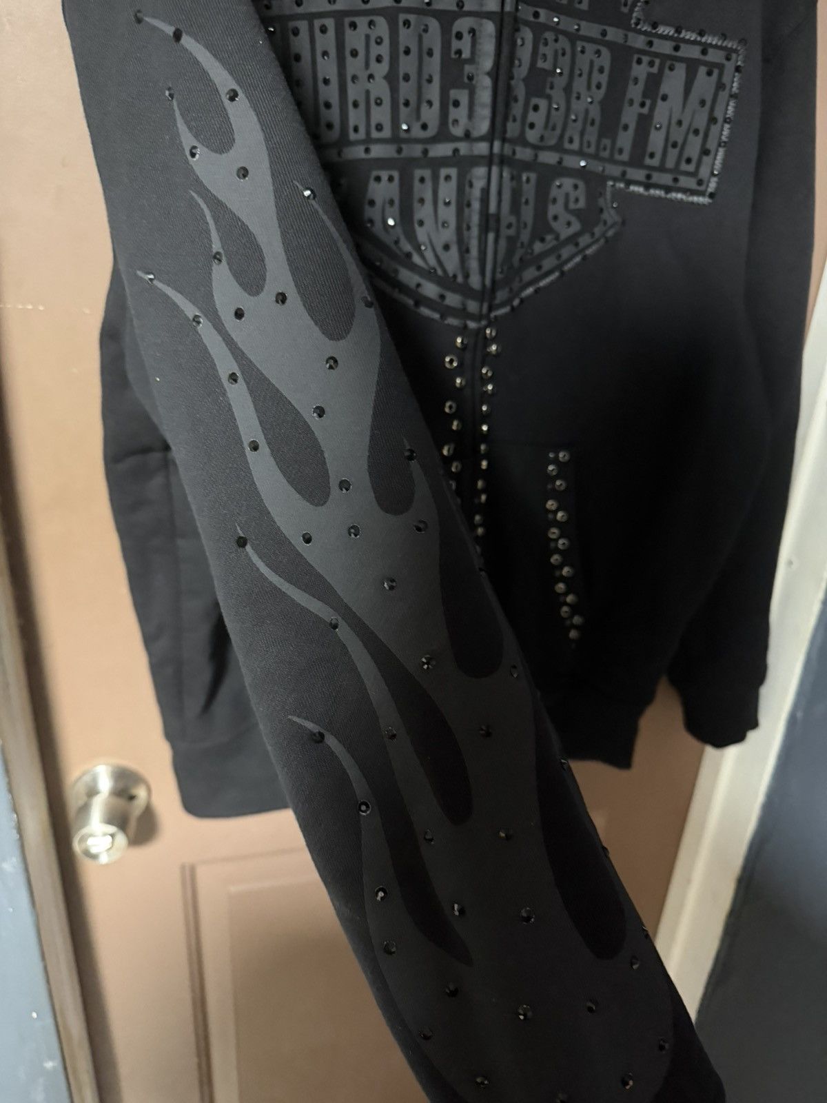 murd333r.fm Murd333r.fm Chopper Black Rhinestone Zip Up Hoodie Size US L / EU 52-54 / 3 - 2 Thumbnail