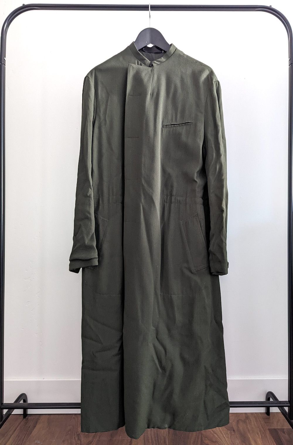 Haider Ackermann *NEW* AZURITE SILK JERSEY LONG COAT $3,000 Size US M / EU 48-50 / 2 - 1 Thumbnail