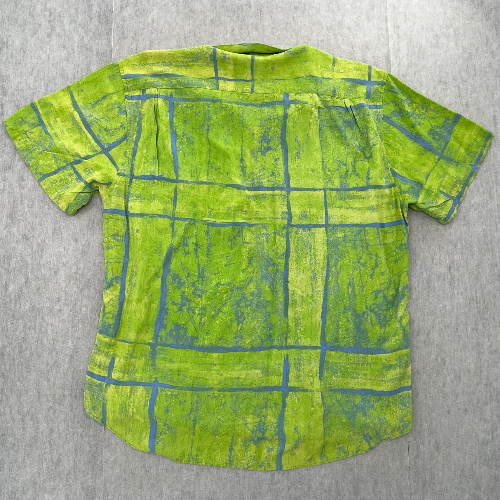 Jams World VINTAGE Jams World Hawaiian Button-Up Shirt Adult Medium Green Plaid Rayon Short Sleeve Mens Size US M / EU 48-50 / 2 - 2 Thumbnail