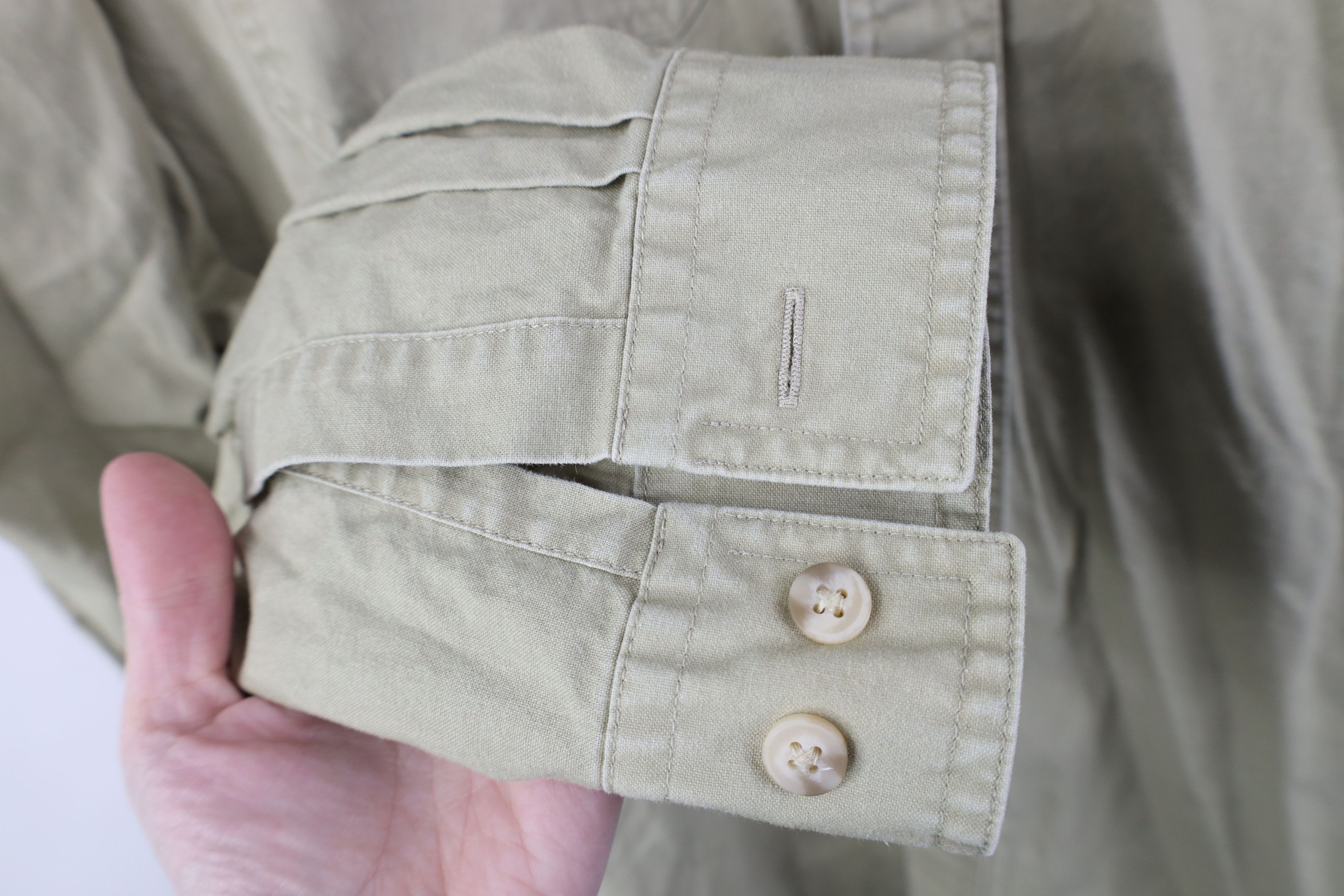 L.L. Bean Vintage 90s LL Bean Safari Bush Button Shirt Beige Cotton Size US XL / EU 56 / 4 - 7 Thumbnail