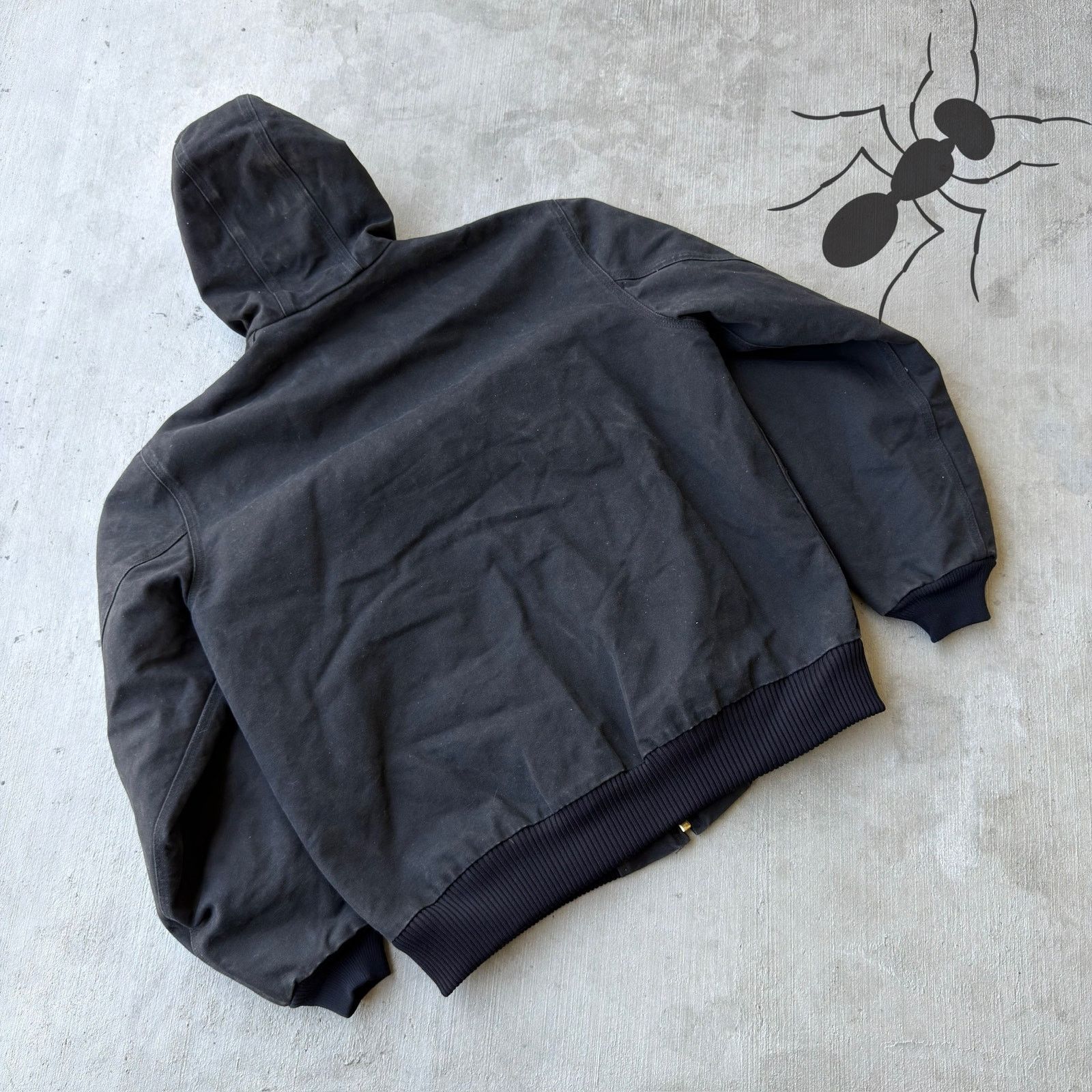 Carhartt × Vintage Carhartt J130 BLK black hooded work wear jacket Size US L / EU 52-54 / 3 - 6 Thumbnail