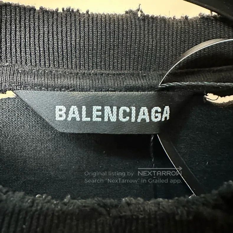 Balenciaga Balenciaga Black Signature Destroyed Long Sleeve Size US M / EU 48-50 / 2 - 3 Thumbnail