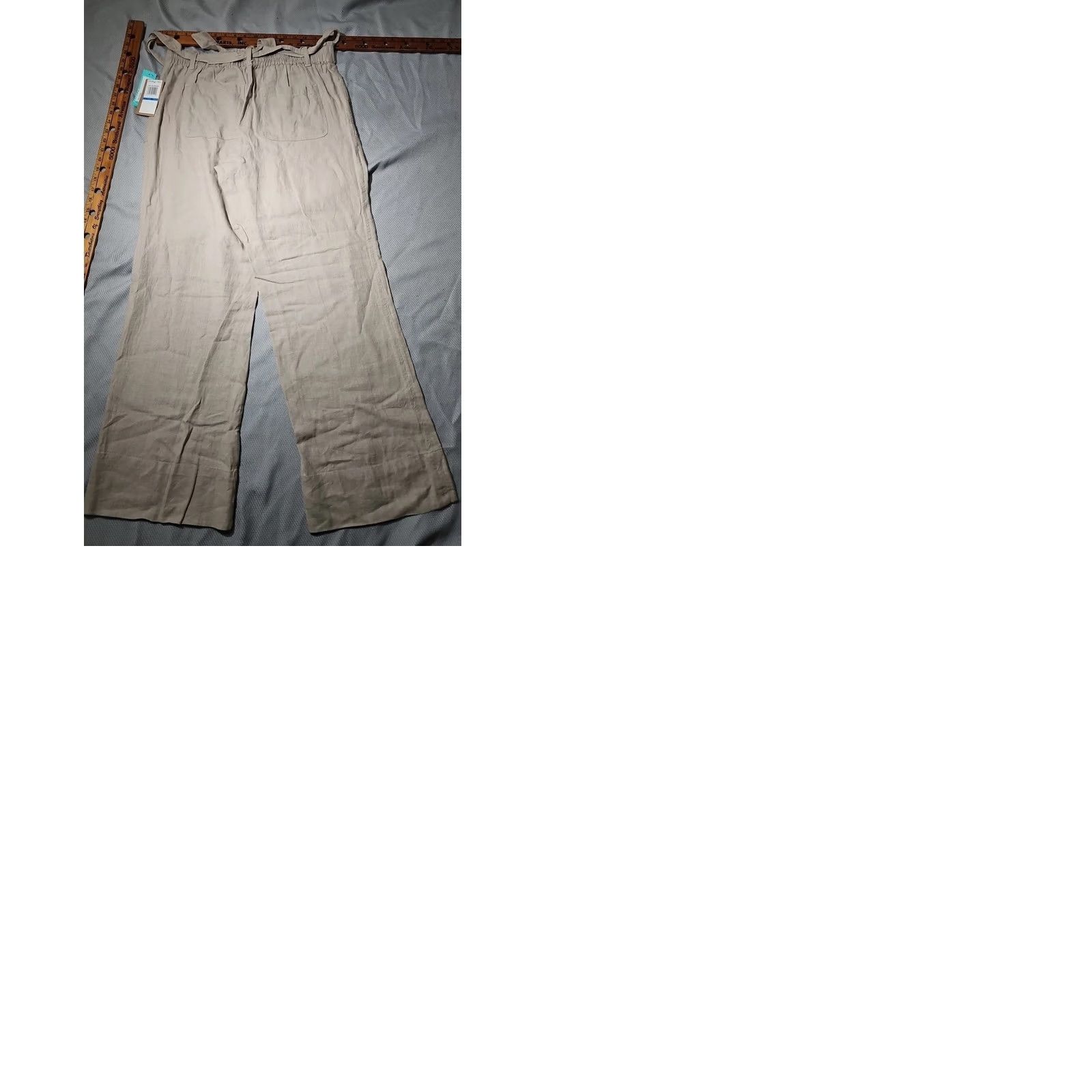 Vintage NWT Stitch Fix Pants Women XL Beige Tan Linen Blend Melanie Utility Wide Leg Size 40" / US 18 - 9 Thumbnail