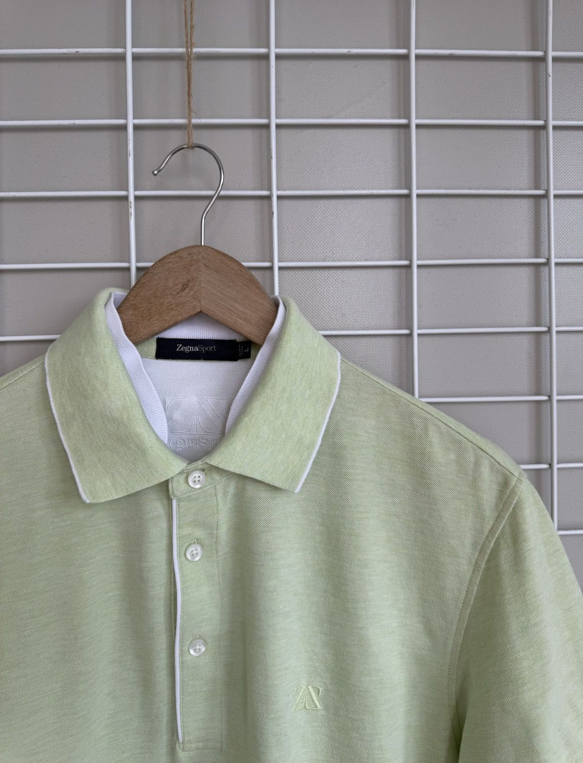 Ermenegildo Zegna Zegna Sport Light Green Polo Shirt Mens Size L Vintage Size US L / EU 52-54 / 3 - 6 Thumbnail