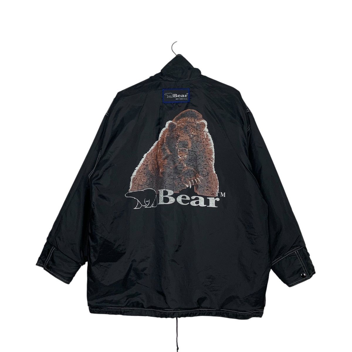 90s BEAR Graphic Big Logo Reversible Nylon Jacket #2674-C120