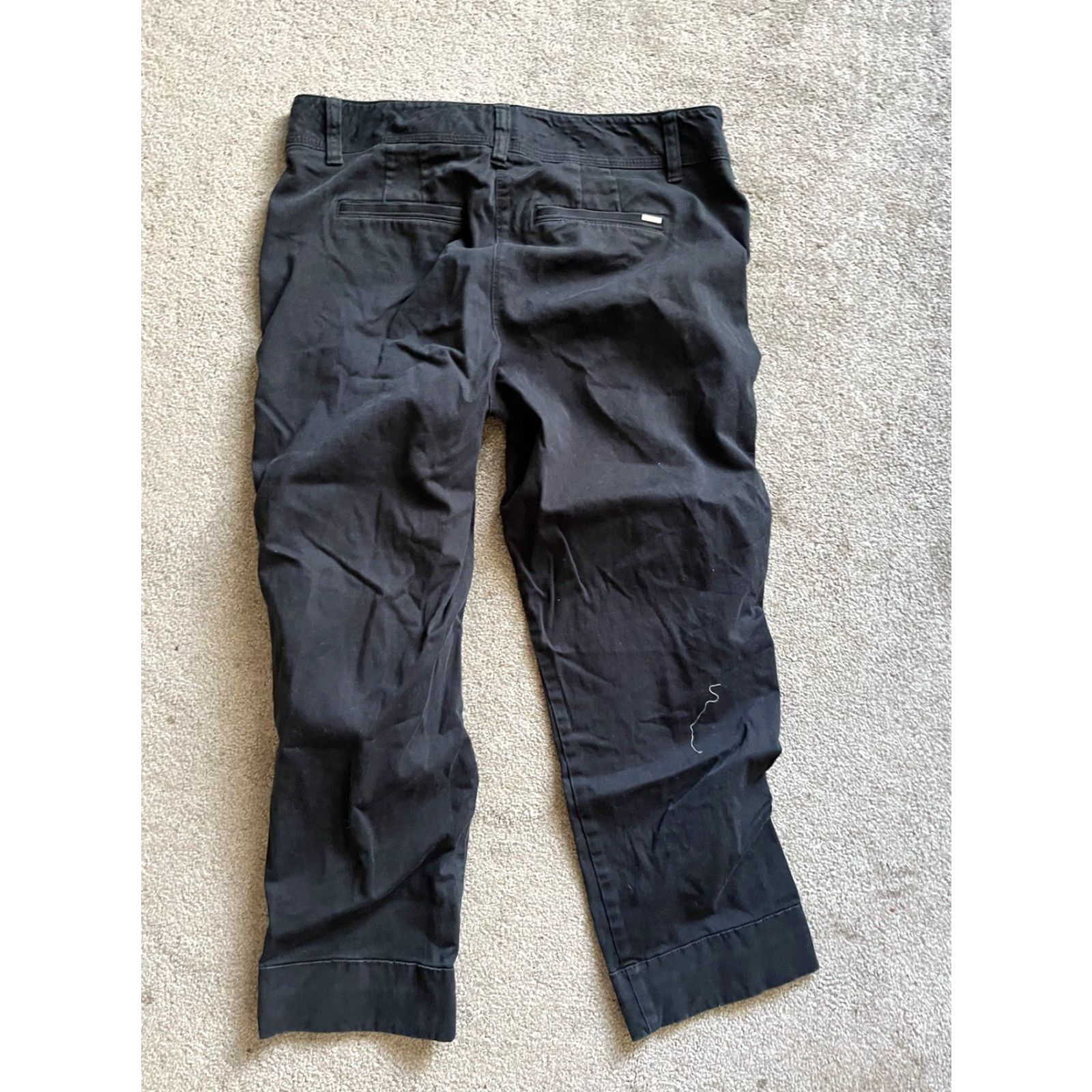 White House Black Market VINTAGE White House Black Market Pants Women 8 Black Slim Crop Ankle Stretch Trousers Size 30" / US 8 / IT 44 - 3 Thumbnail