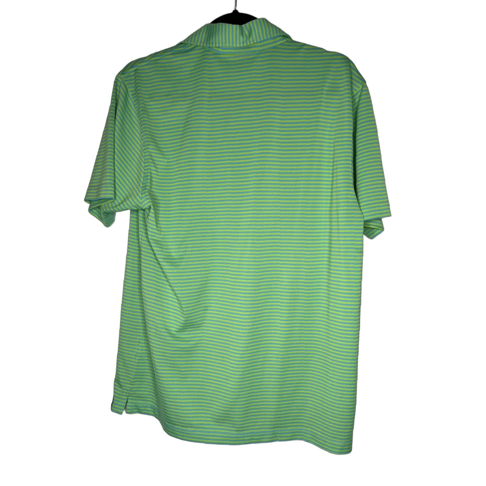 Vintage Aptus Golf Polo Shirt Mens Medium Modern Fit Green Blue Striped Polo Shirt Men M Green Blue Striped Modern Fit Aptus Golf Polo Size US M / EU 48-50 / 2 - 1 Thumbnail