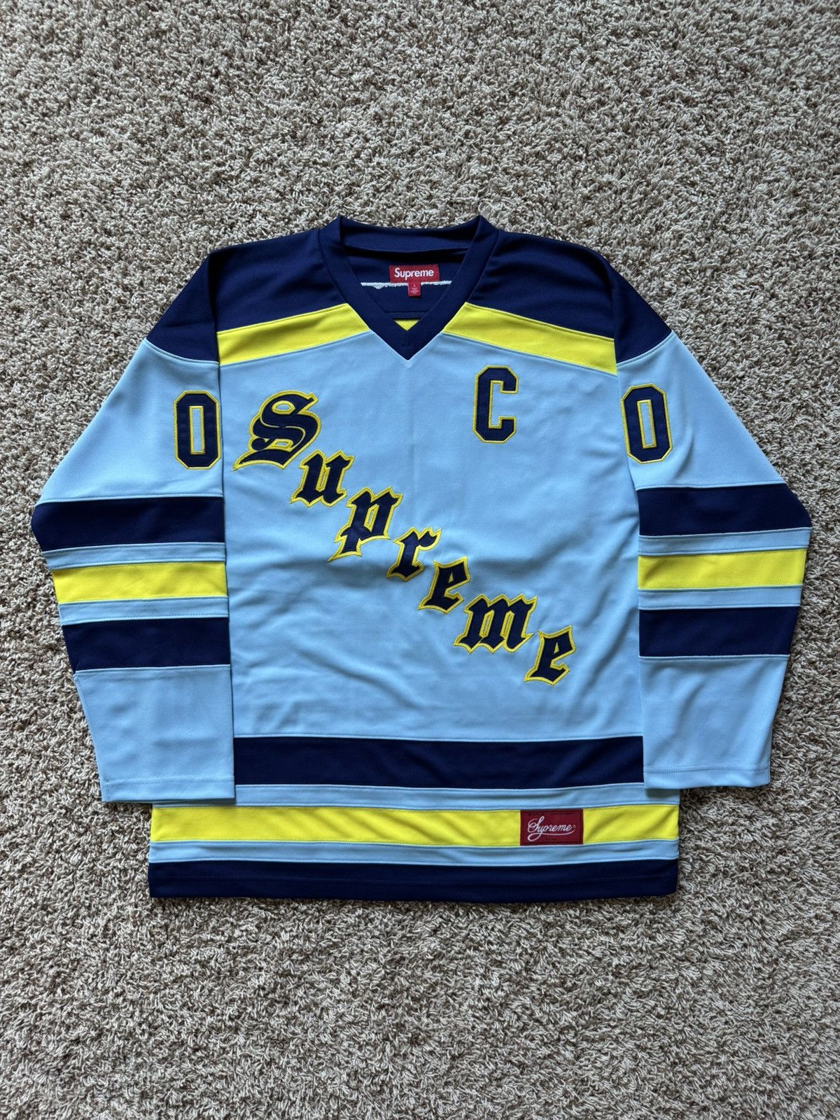 Supreme Supreme Fire & Ice Patches Hockey Jersey Light Blue Size US L / EU 52-54 / 3 - 12 Thumbnail