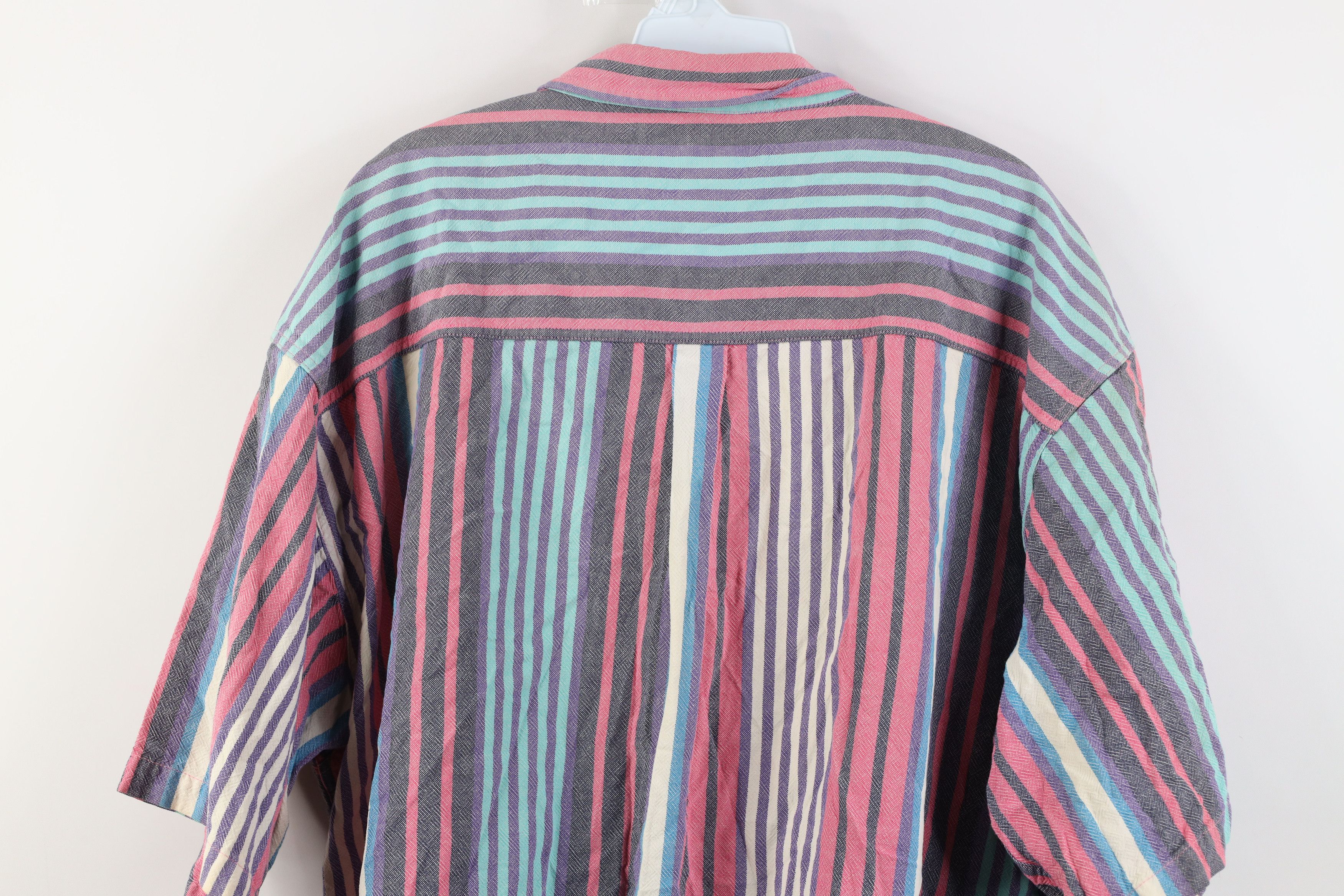Vintage Vintage 90s Streetwear Block Short Sleeve Button Down Shirt Size US XXL / EU 58 / 5 - 13 Thumbnail