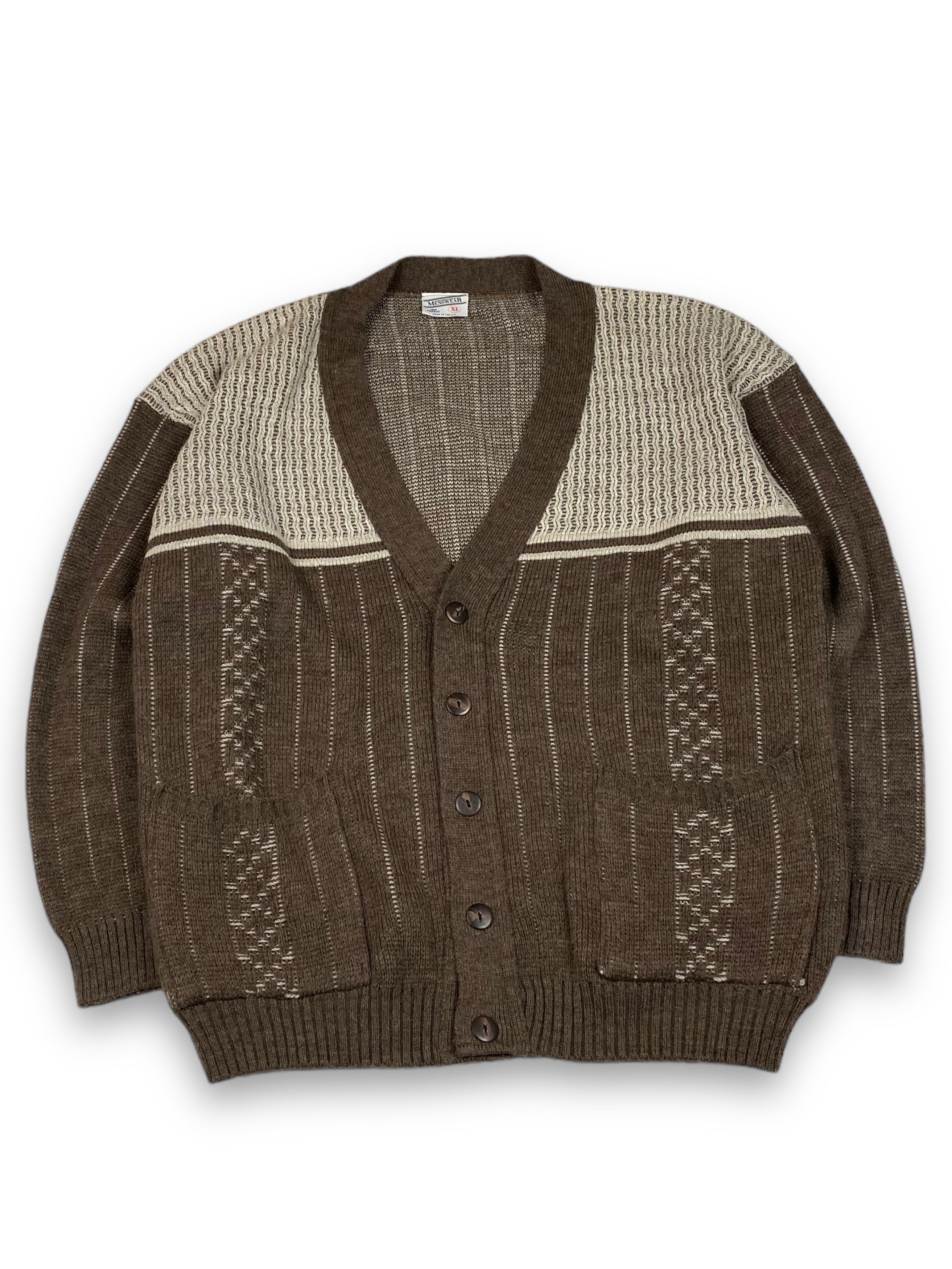 Other Vintage MENSWEAR Crazy Print Cardigan M689 Size US XL / EU 56 / 4 - 1 Thumbnail