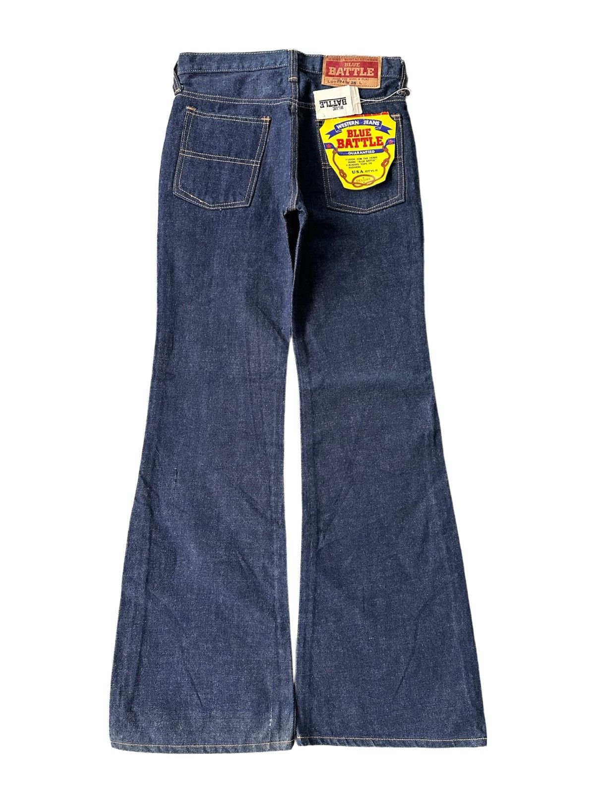 Japanese Brand Vintage Blue Battle Japanese Denim Flare Bell Bottom Jeans Size US 28 / EU 44 - 10 Thumbnail