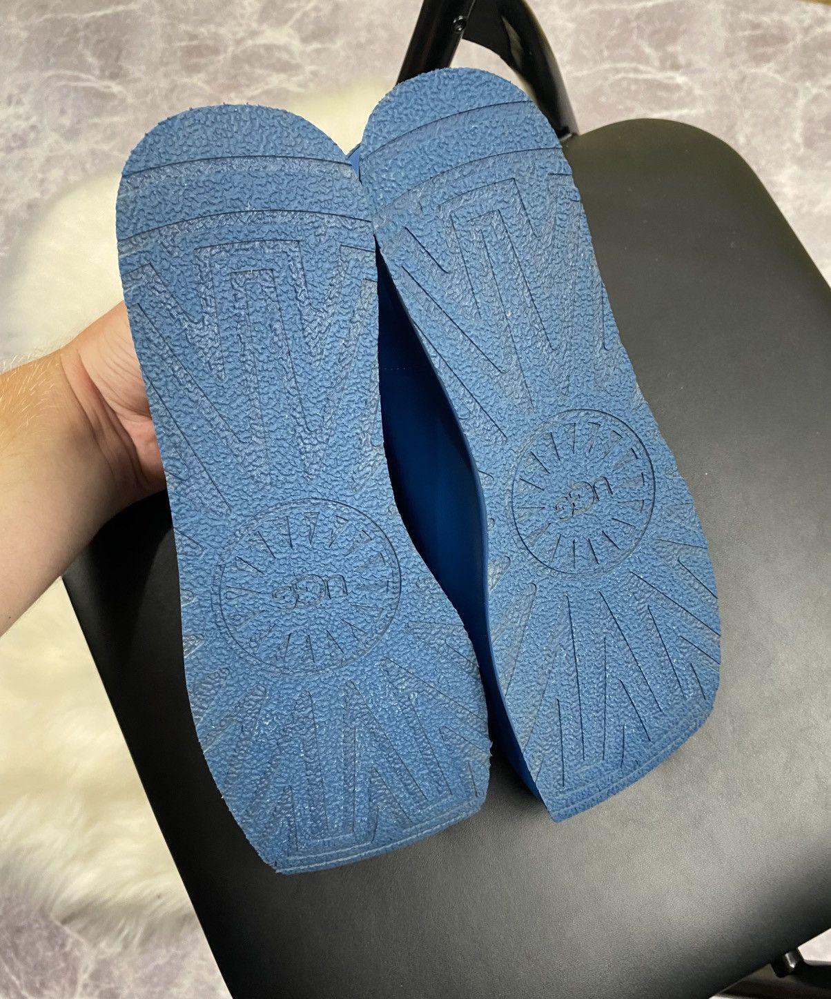 Eckhaus Latta Ugg X Eghaus Latta Square Toe Blue Leather Low Top Sneakers Size US 8 / IT 38 - 11 Thumbnail