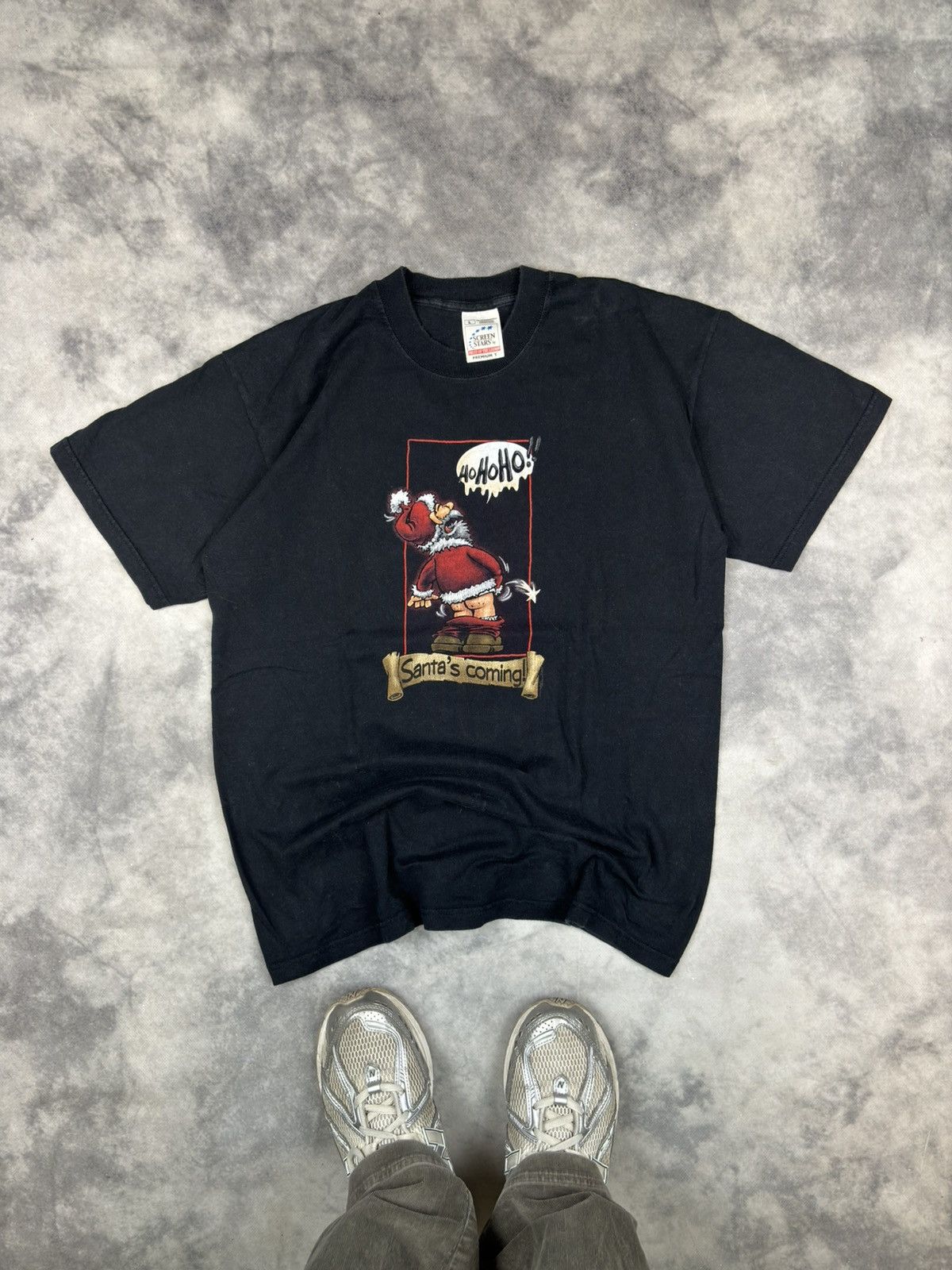 Vintage Vintage 90s HUMOR Sexy Crazy Santa Drugs Coming Tshirt Style Size US L / EU 52-54 / 3 - 1 Thumbnail