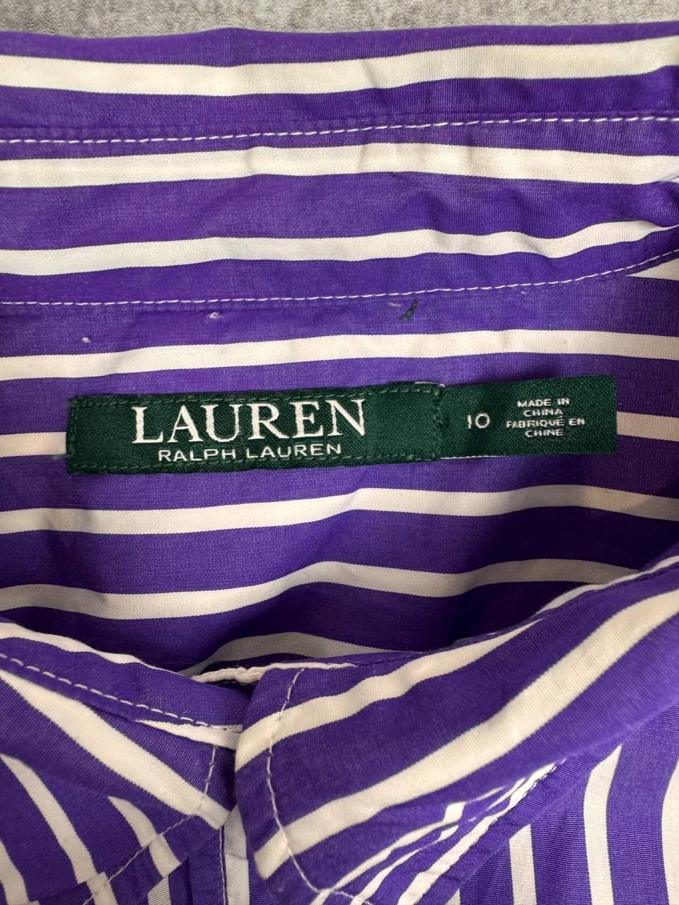 Ralph Lauren Ralph Lauren Women Slim Fit Striped Shirt Purple White SizeM Size M / US 6-8 / IT 42-44 - 3 Thumbnail