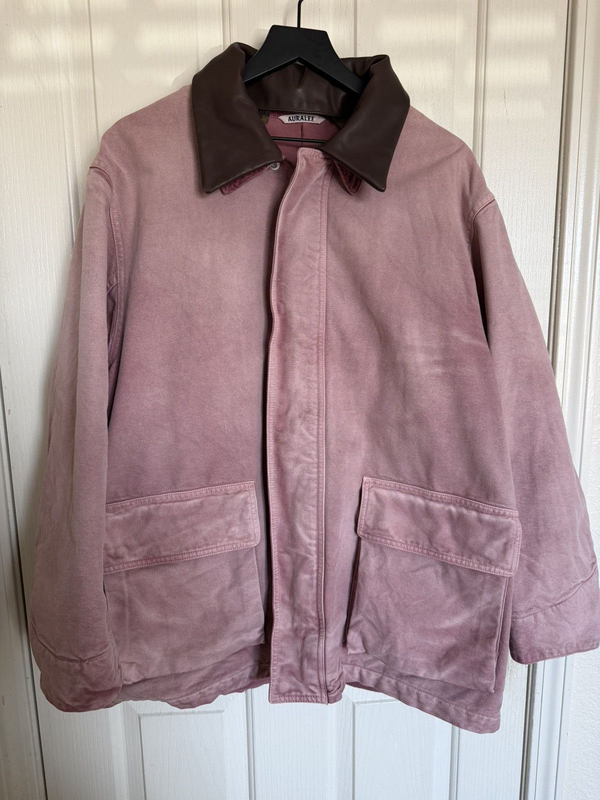 PRODUCT DYED ORGANIC COTTON DUCK BLOUSON FADED BURGUNDY