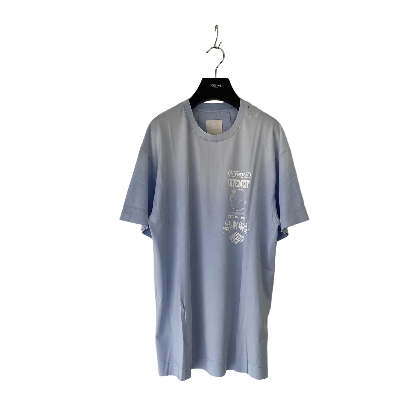 Givenchy Faded Blue Distressed Multi Logo Print Oversized T-Shirt Size US S / EU 44-46 / 1 - 1 Thumbnail