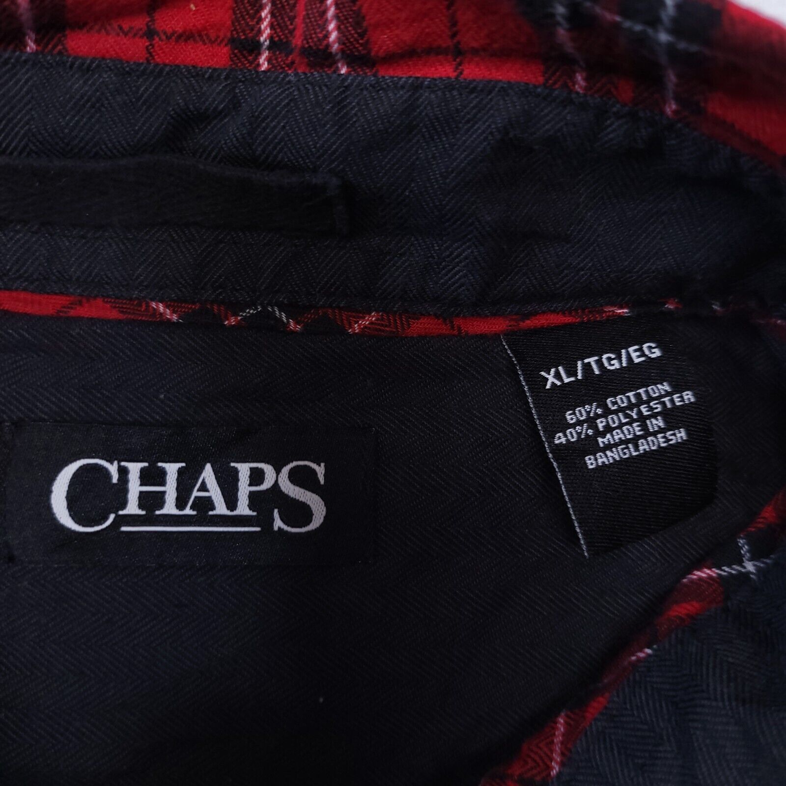 Chaps Chaps Tartan Flannel Shirt Men Size Extra Large XL Red Black Size US XL / EU 56 / 4 - 3 Thumbnail