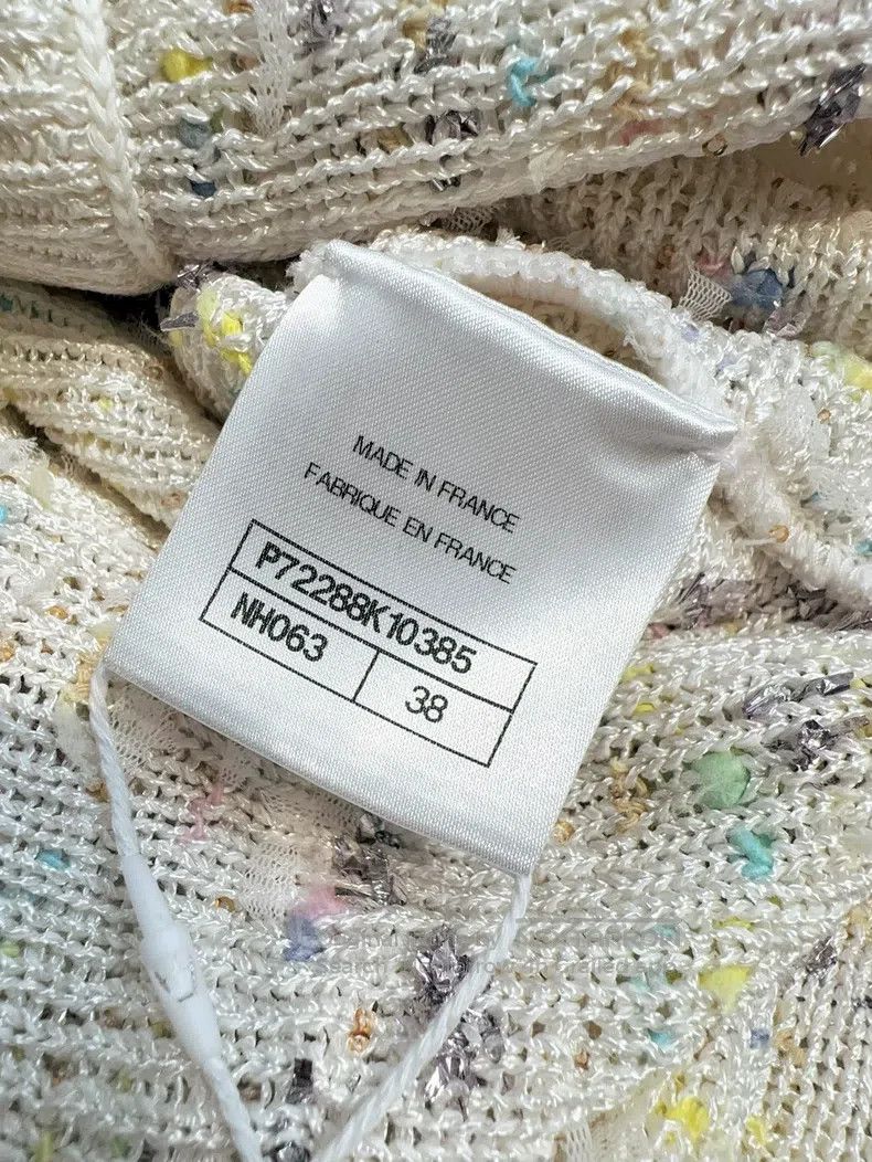 Chanel Chanel 22P beige sequin phantom striped tassel knitted lon Size XS / US 0-2 / IT 36-38 - 6 Thumbnail