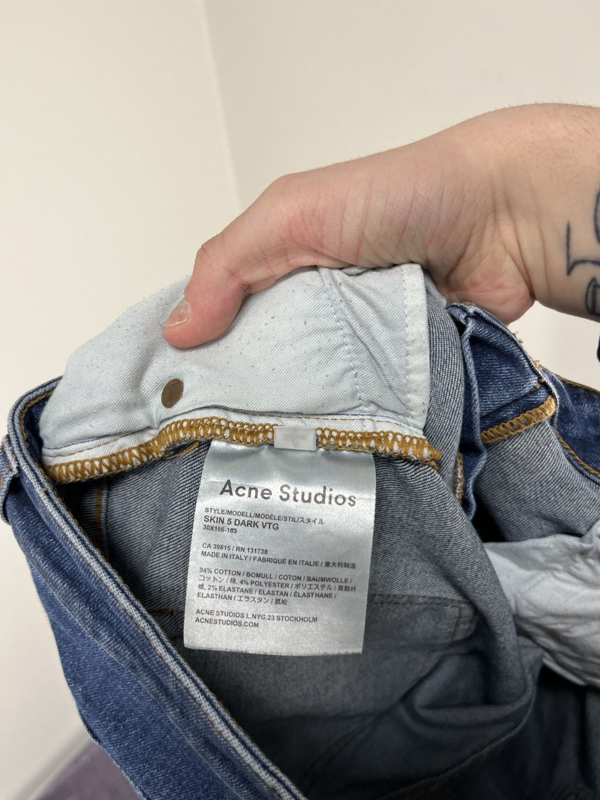 Acne Studios Acne Studios Skin 5 Dark VTG Blue Luxury Women’s Denim Jeans Size 28" / US 6 / IT 42 - 7 Thumbnail