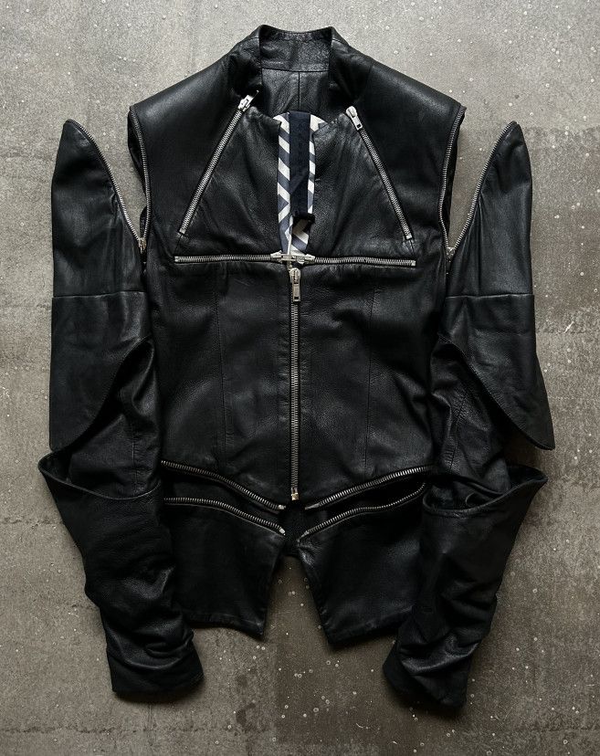 Gareth Pugh Gareth Pugh SS10 Cross-Zip Detachable Leather Jacket Size US S / EU 44-46 / 1 - 4 Thumbnail