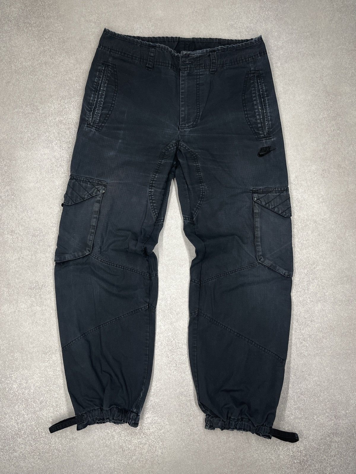 Nike Vintage Nike Cargo Distressed Pants Navy Drill Y2K ACG TN Size US 30 / EU 46 - 2 Thumbnail