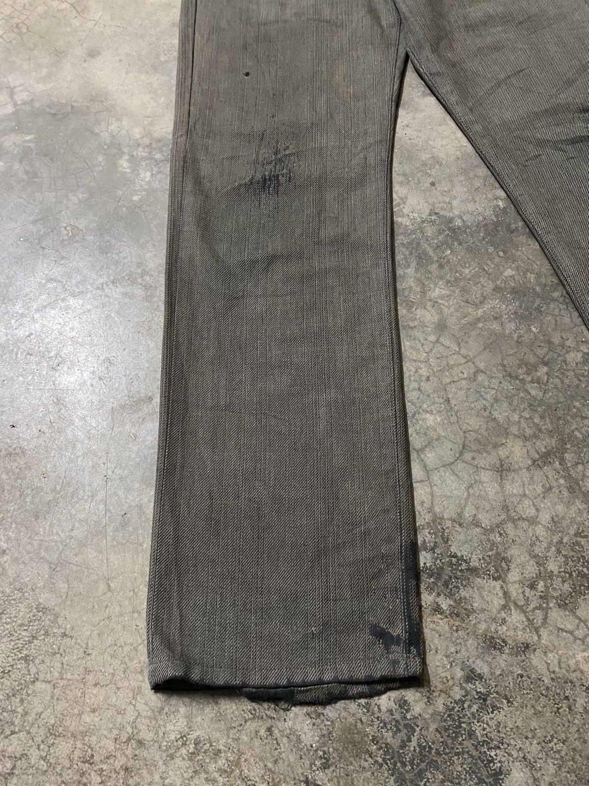 Edwin × Hysteric Glamour × Tornado Mart Baggy Jeans Edwin Grey Fade Pinstripes Distressed Jeans Size US 29 - 2 Thumbnail