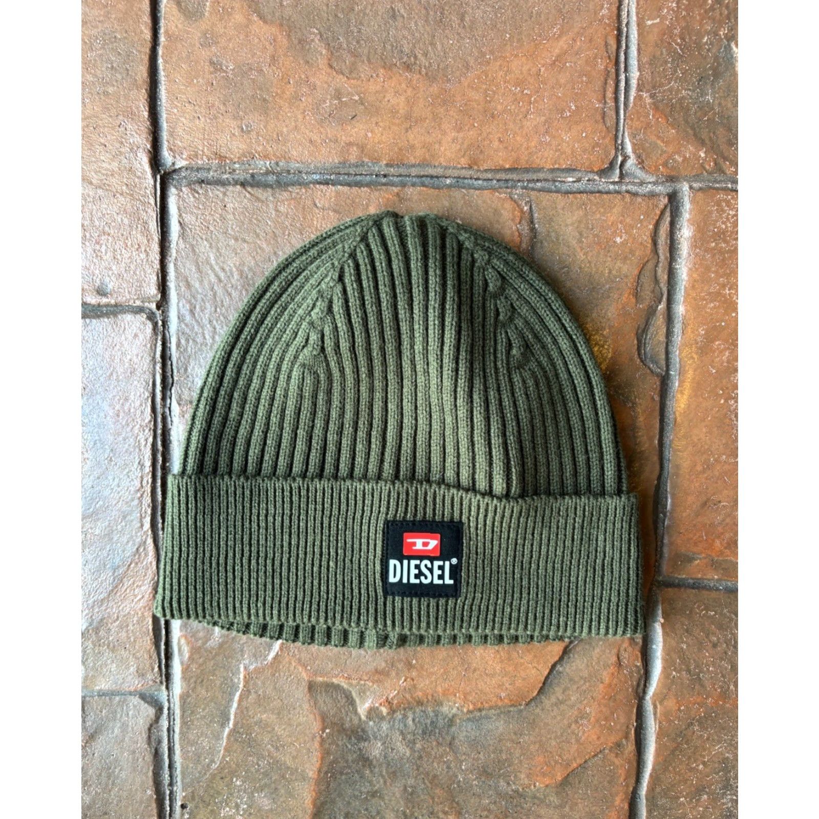Diesel VINTAGE Diesel Beanie Hat Unisex Adults One Size Green Reversible 90s Style Knit Acrylic Soldier Fall Winter Italy Size ONE SIZE - 2 Thumbnail