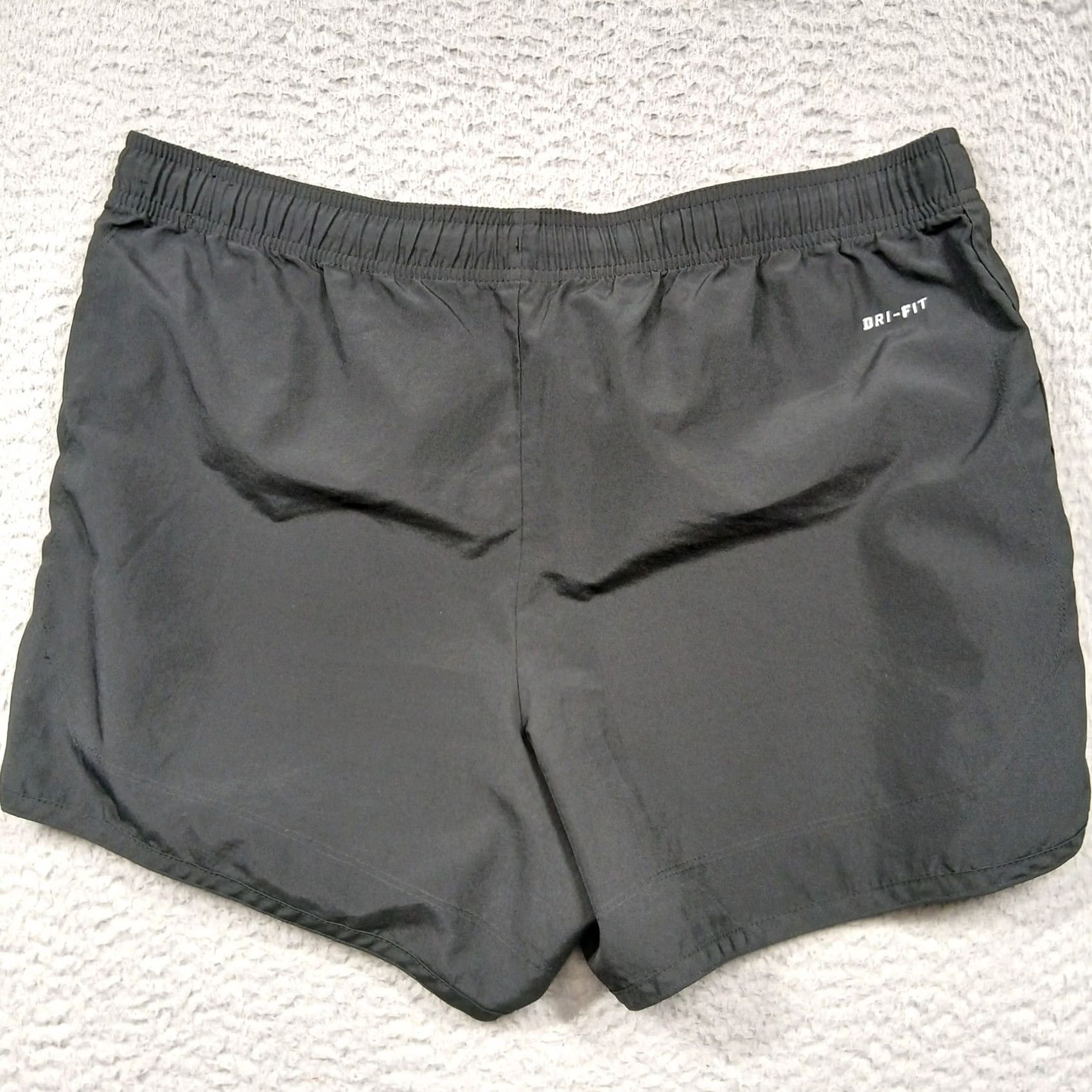 Nike Nike Dri-FIT Running Shorts Women Medium Black Athletic Drawstring Size 32" / US 10 / IT 46 - 3 Thumbnail