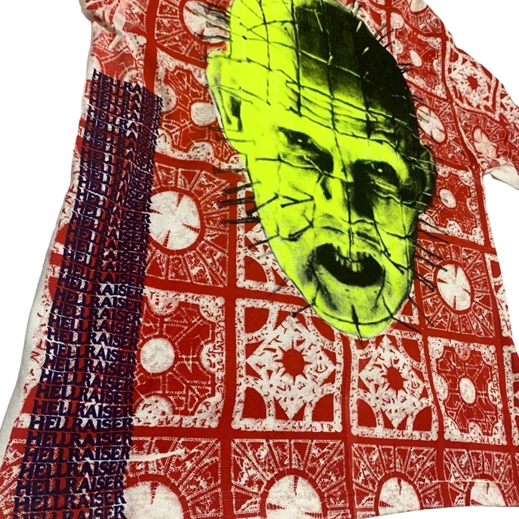 Vintage HELLRAISER PINHEAD GLOW IN DARK ALL OVER PRINT RARE HALLOWEEN SHIRT SIZE XL MENS Size US XL / EU 56 / 4 - 2 Thumbnail
