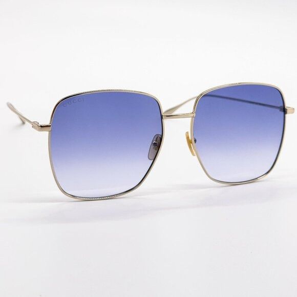 Gucci NEW GUCCI SUNGLASSES GG1031S 004 GOLD/BLUE WOMEN EYEWEAR Size ONE SIZE - 6 Thumbnail